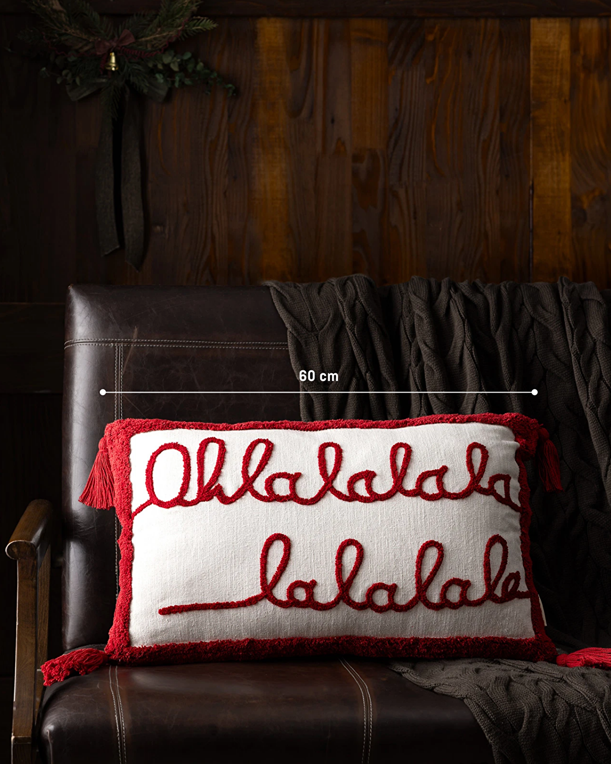 Housse de Coussin Mougins en Coton - Blanc/Rouge - 40x60 cm - 4