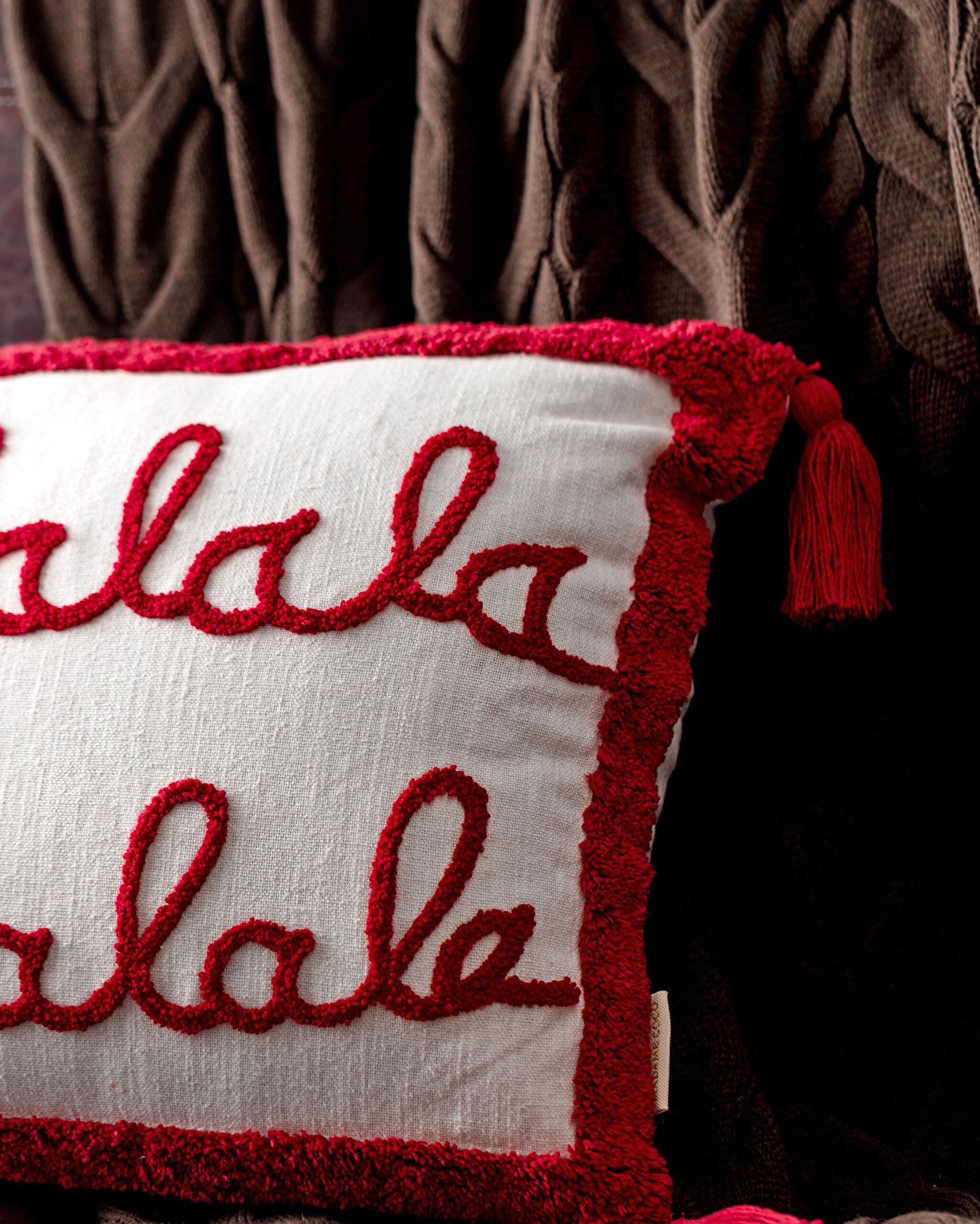 Housse de Coussin Mougins en Coton - Blanc/Rouge - 40x60 cm - 1