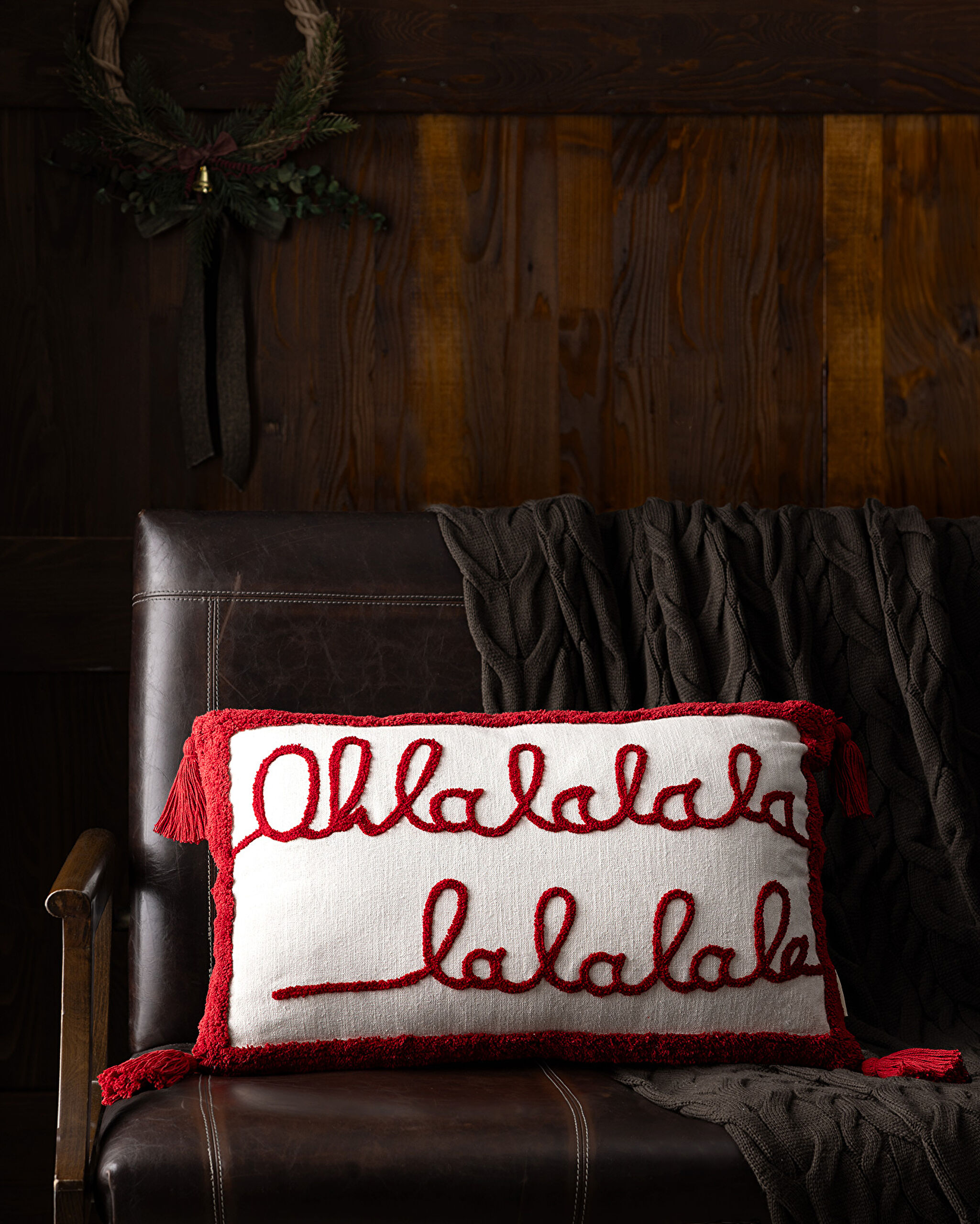 Housse de Coussin Mougins en Coton - Blanc/Rouge - 40x60 cm - 0