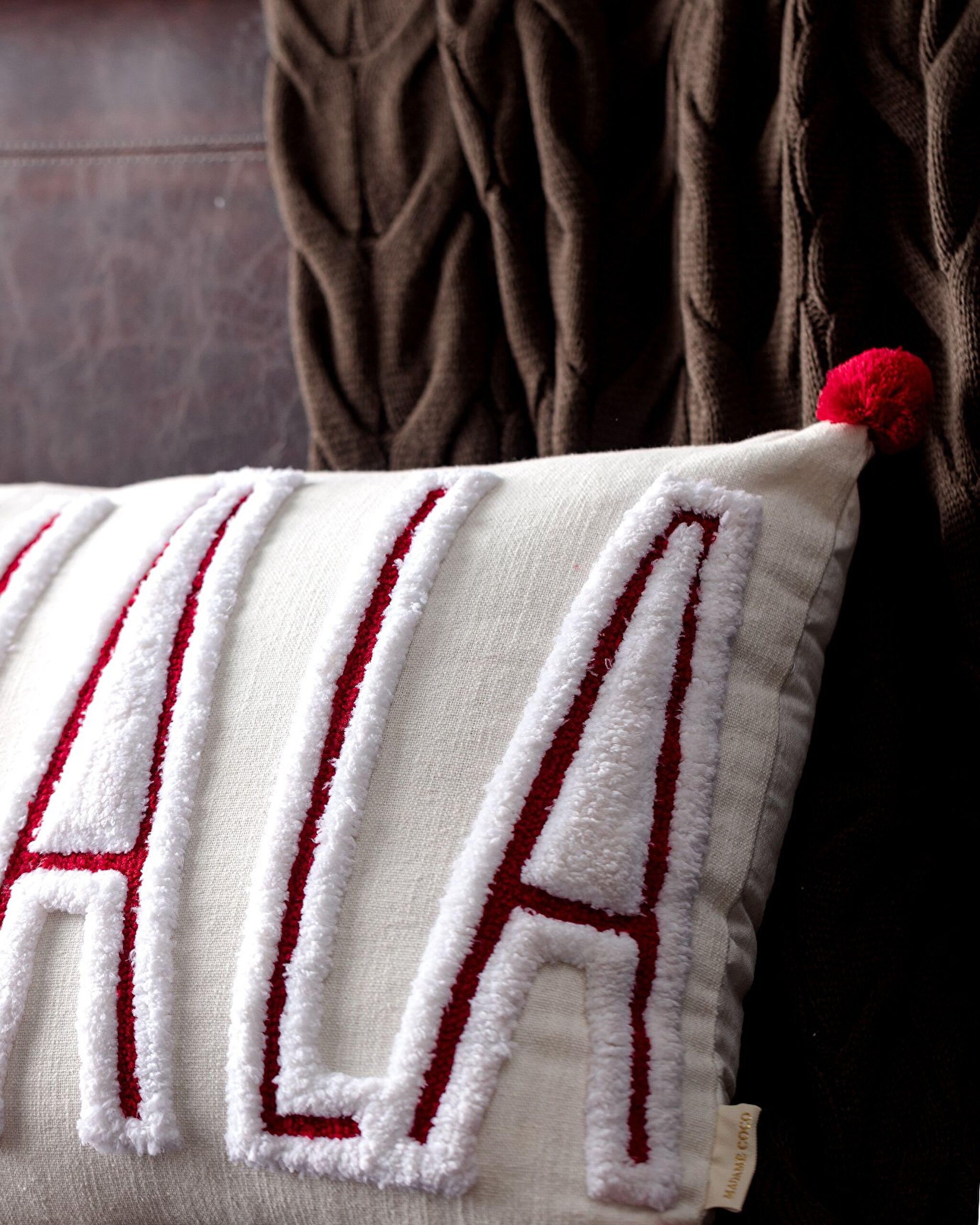 Annecy Katoenen Sierkussenhoes - Wit/Rood - 40x60 cm - 1