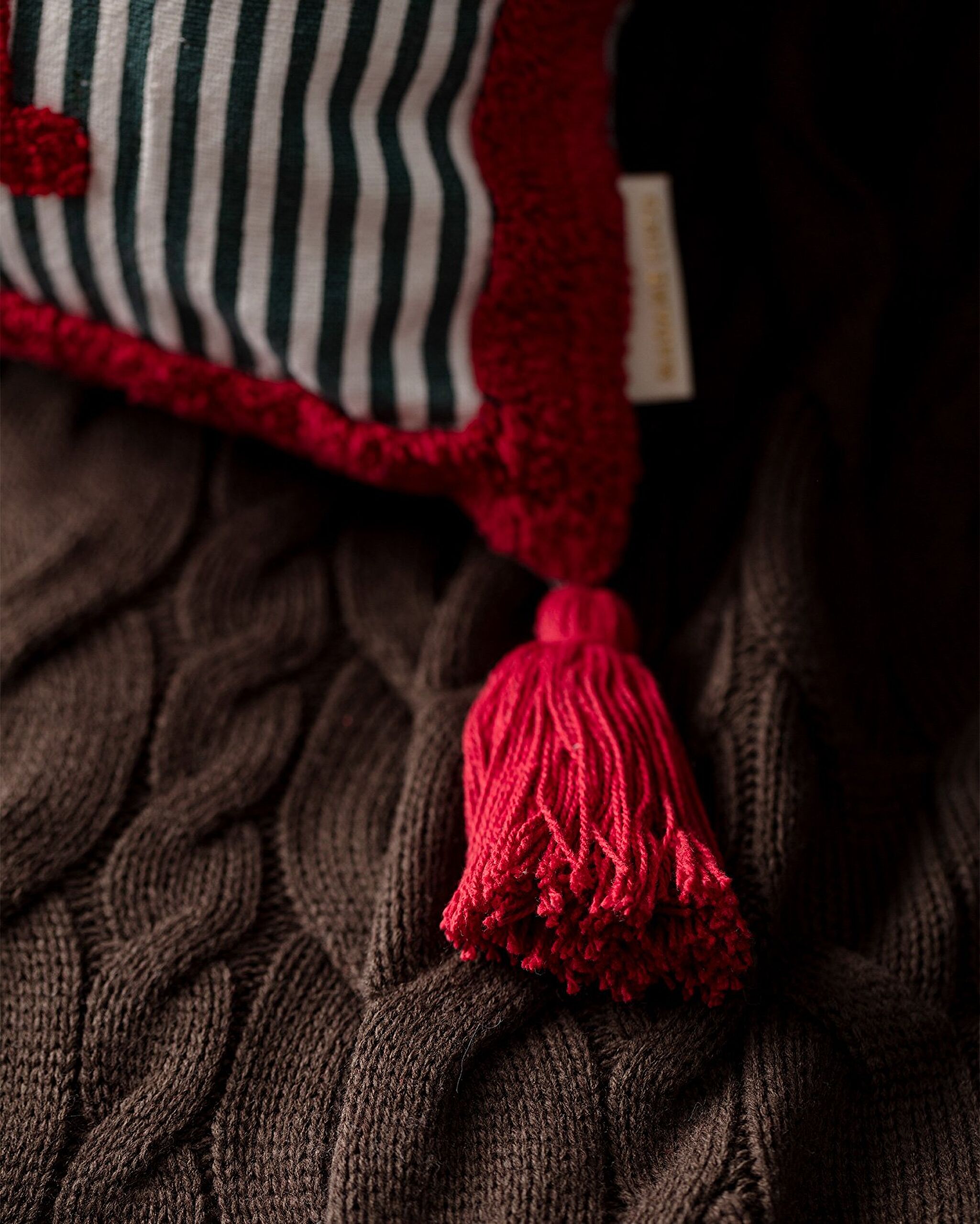 Housse de Coussin en Coton Dordogne - Blanc/Vert/Rouge - 40x60 cm - 3