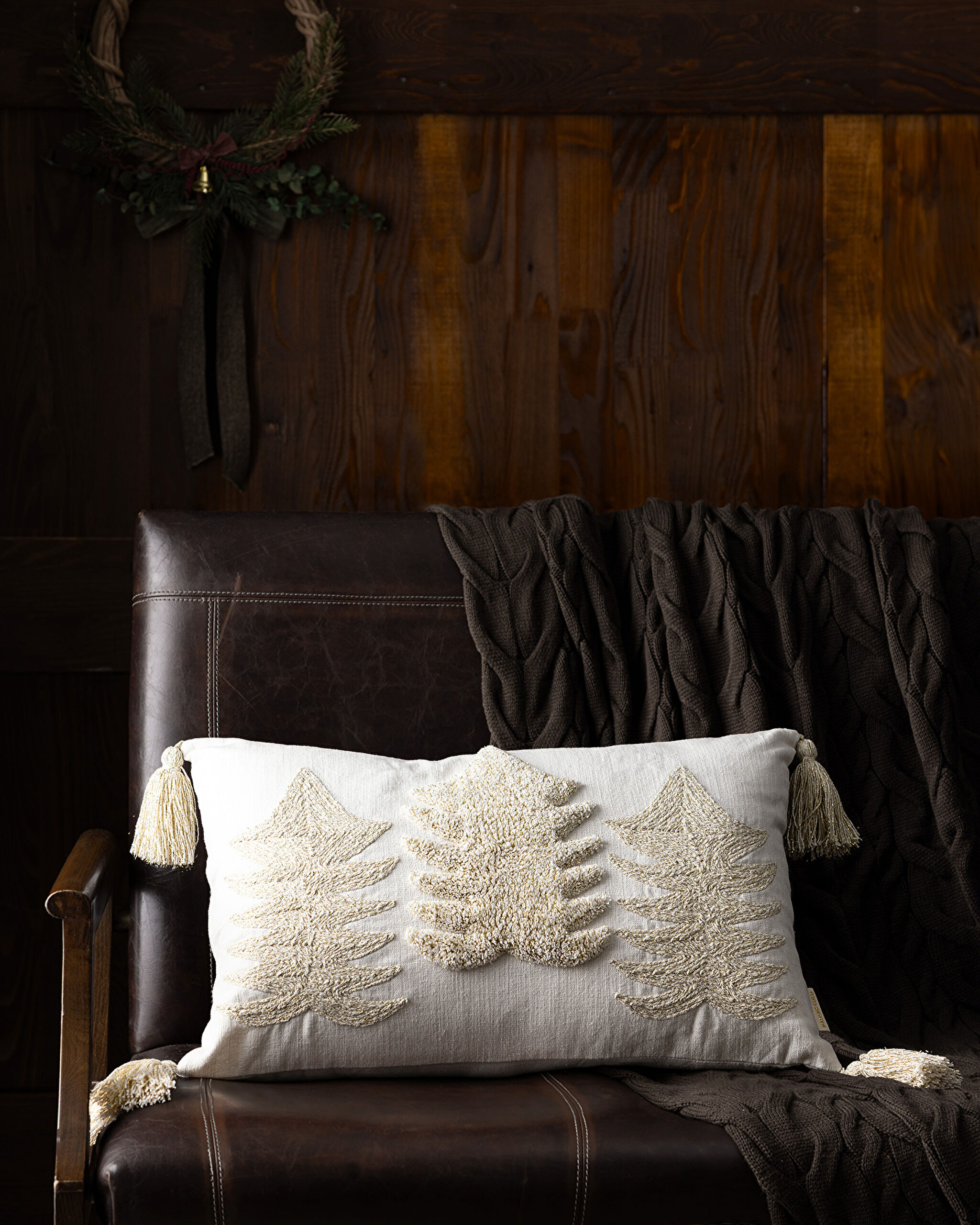 Housse de Coussin en Coton Etretat - Écru/Or - 40x60 cm - 0