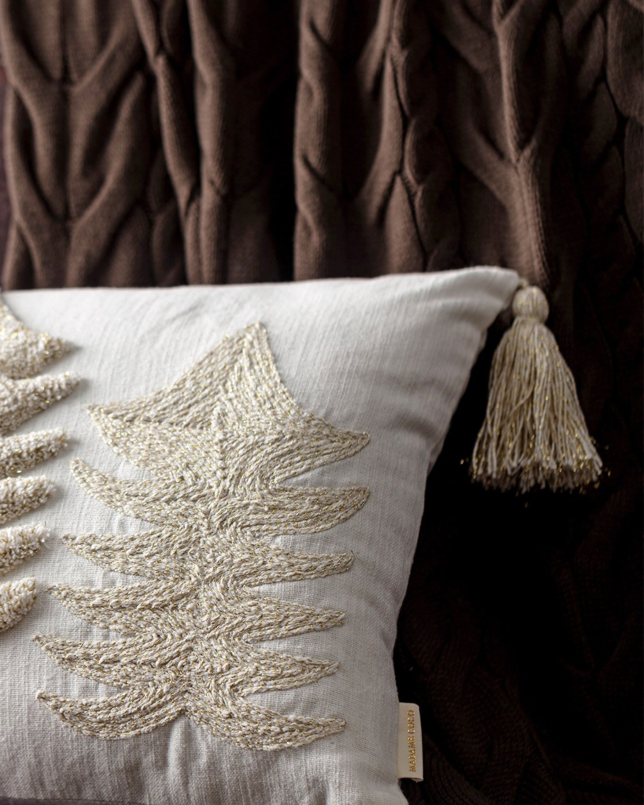 Housse de Coussin en Coton Etretat - Écru/Or - 40x60 cm - 1