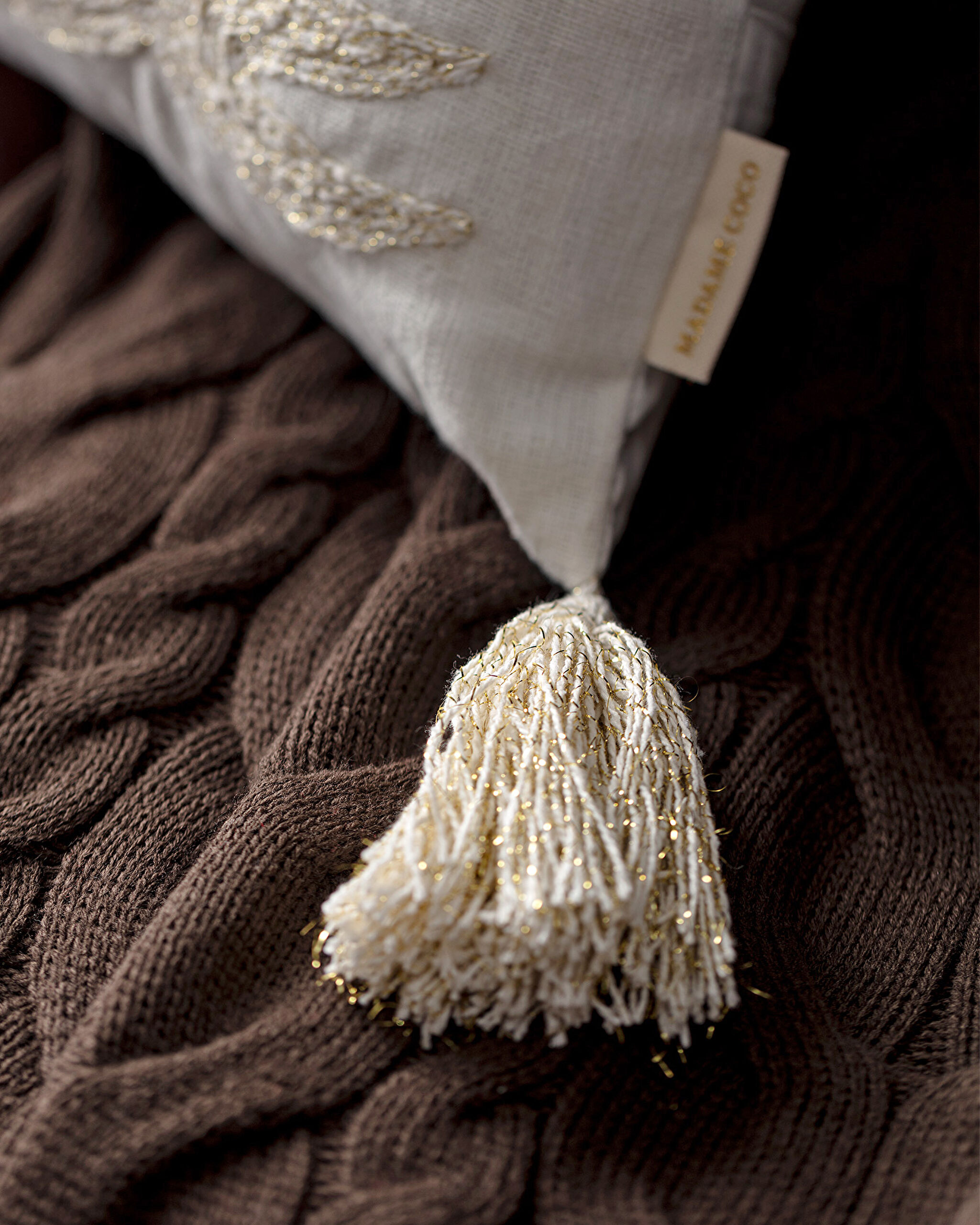 Housse de Coussin en Coton Etretat - Écru/Or - 40x60 cm - 3