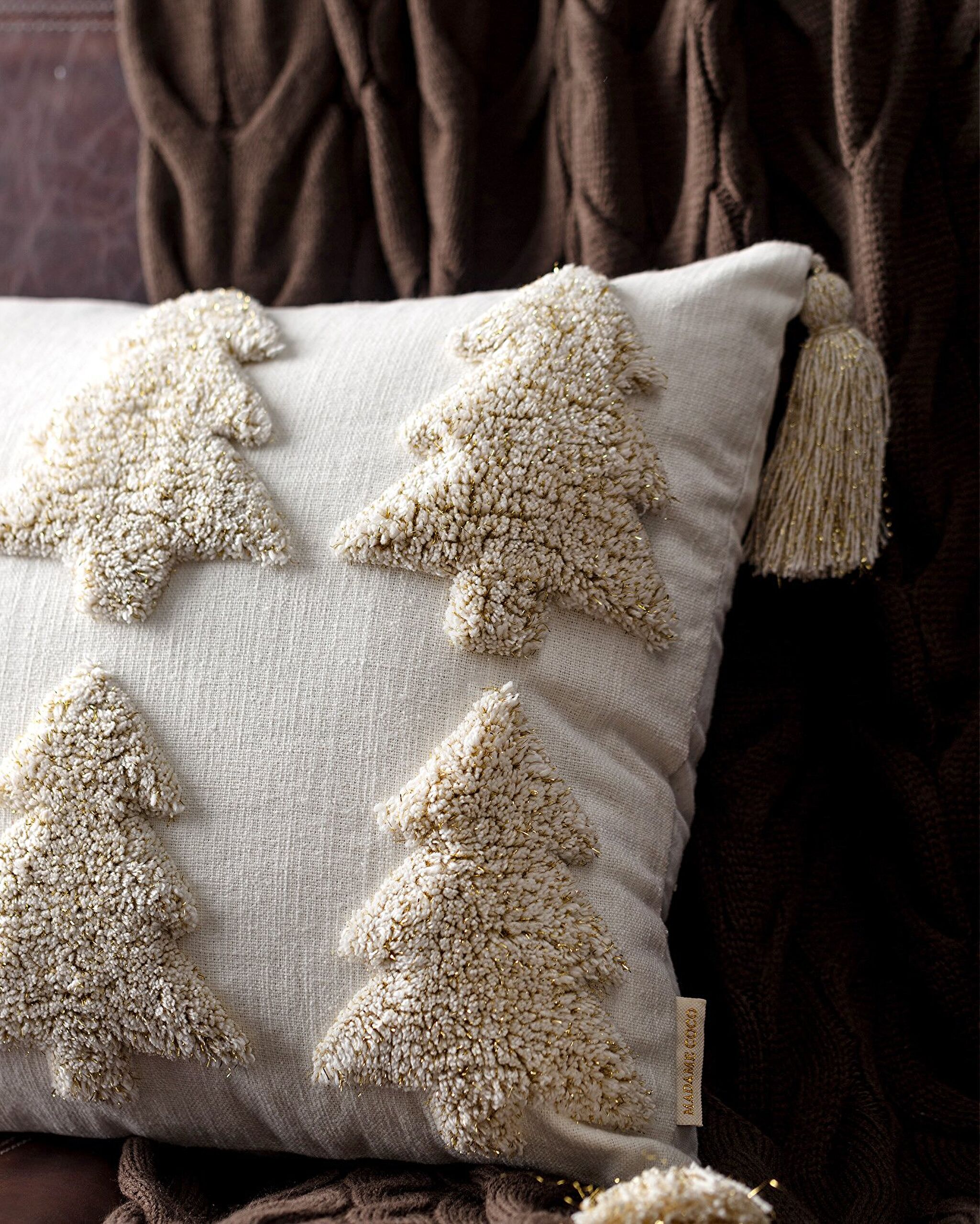 Housse de coussin Amiens en coton - Écru/Doré - 40 x 60 cm - 1