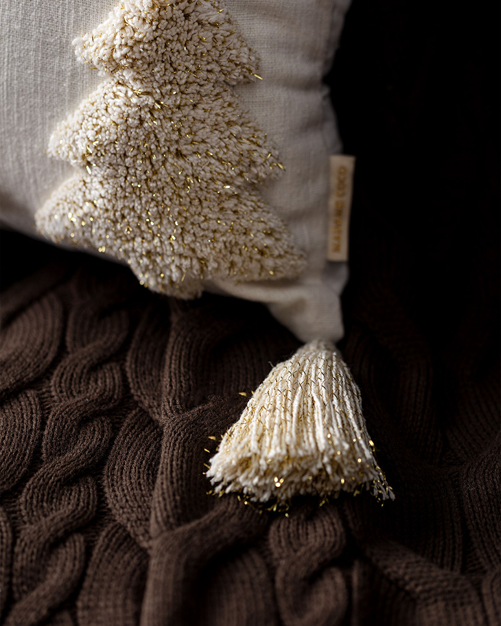 Housse de coussin Amiens en coton - Écru/Doré - 40 x 60 cm - 3