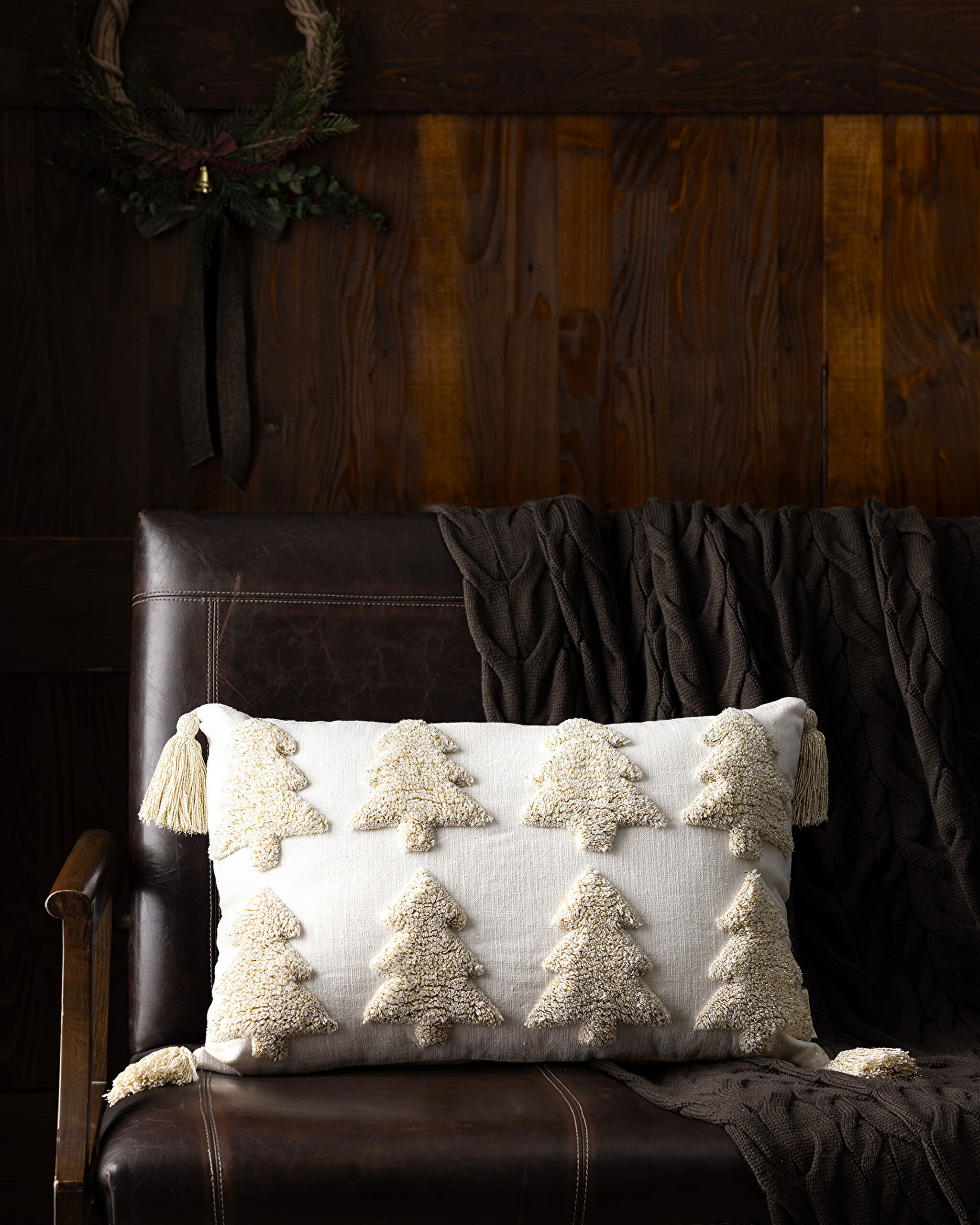 Housse de coussin Amiens en coton - Écru/Doré - 40 x 60 cm - 0