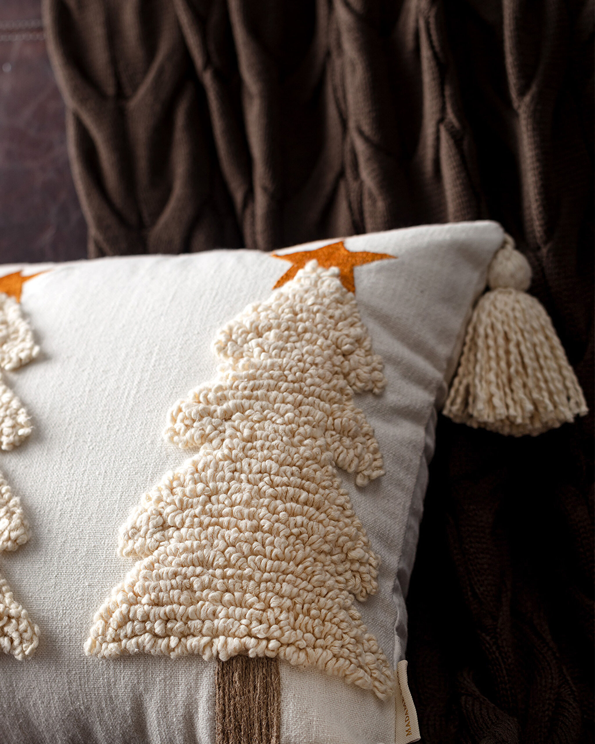 Housse de Coussin Cluny en Coton - Écru/Terre Cuite - 40x60 cm - 1