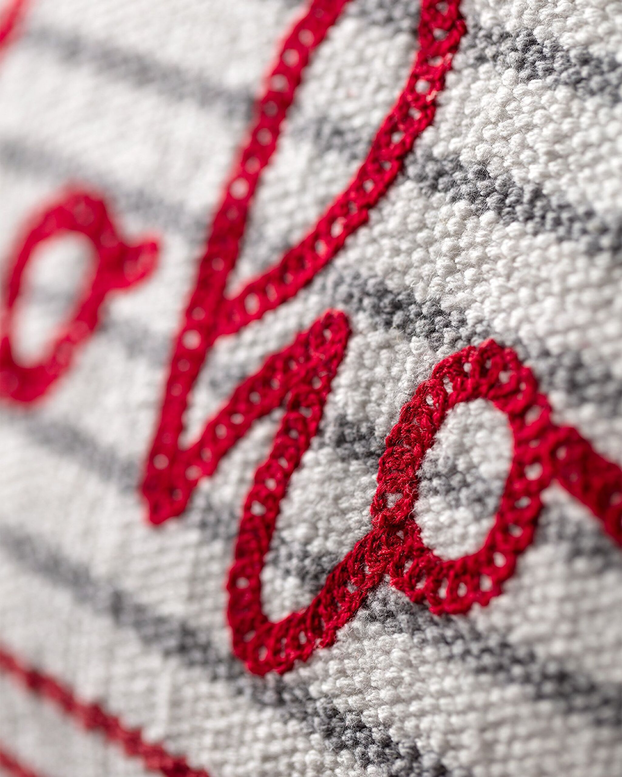 Housse de Coussin Chamonix en Coton - Blanc/Rouge/Gris - 40x60 cm - 2