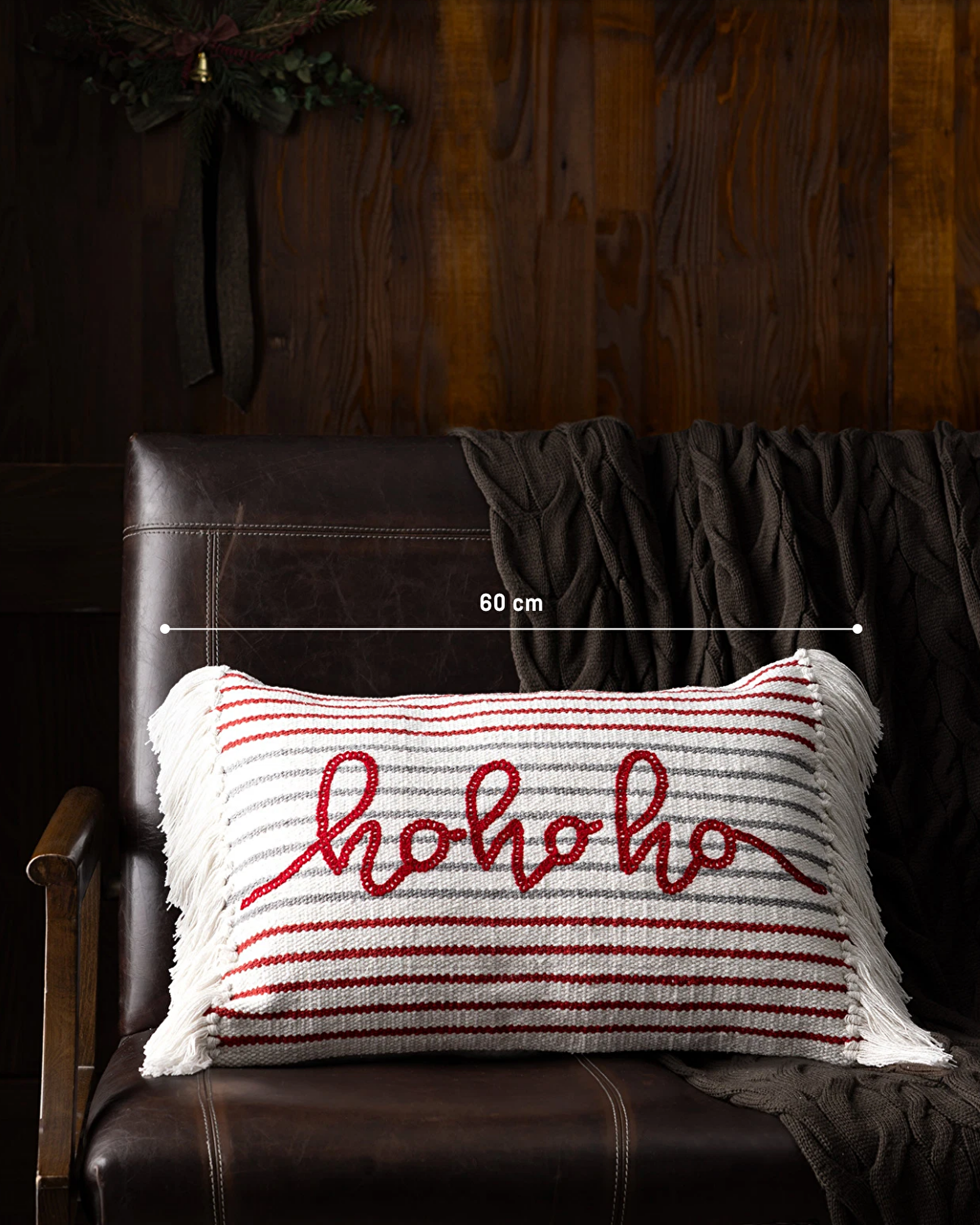 Housse de Coussin Chamonix en Coton - Blanc/Rouge/Gris - 40x60 cm - 4