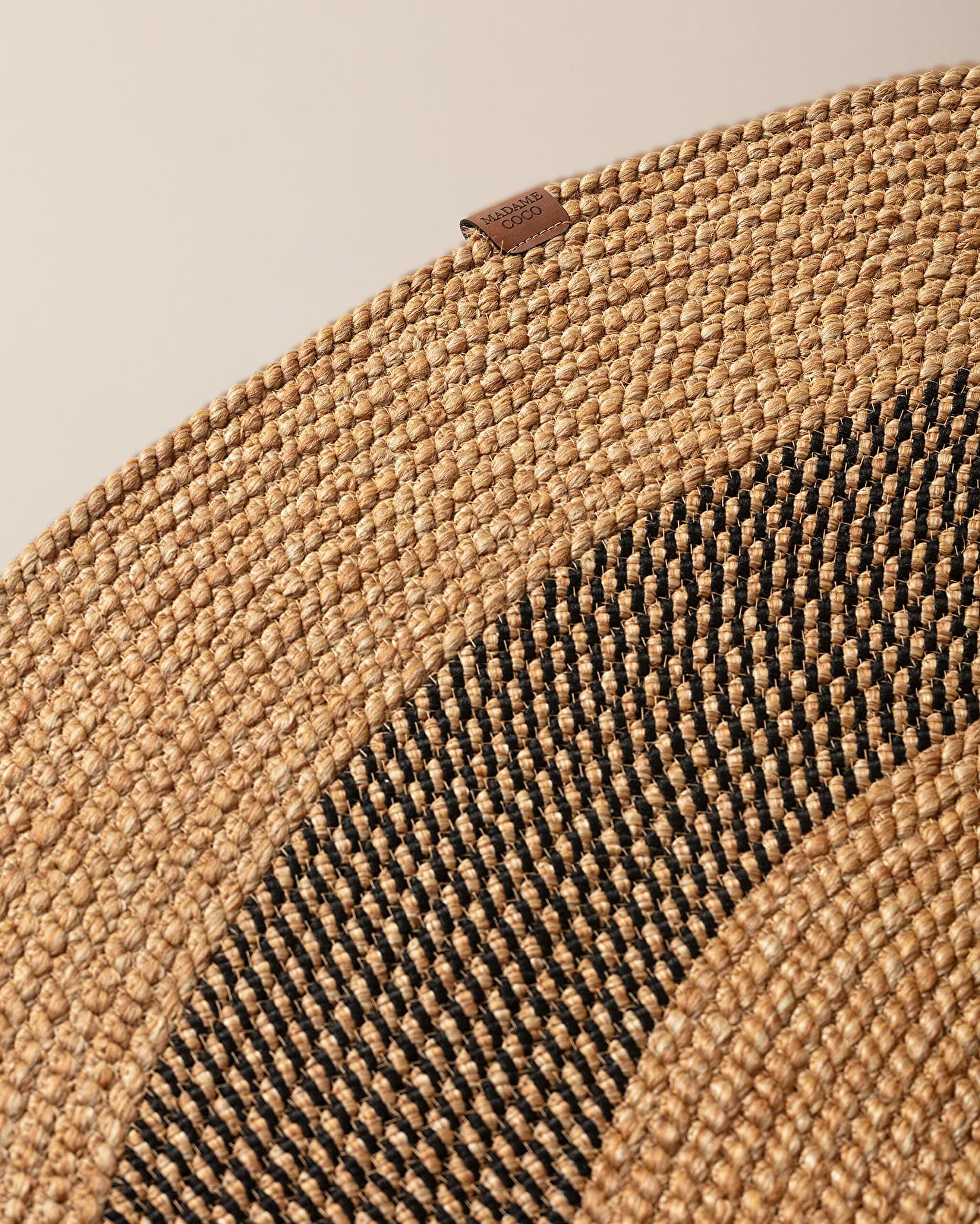 Alsace Round Rug - Natural/Black - 120 cm - 6