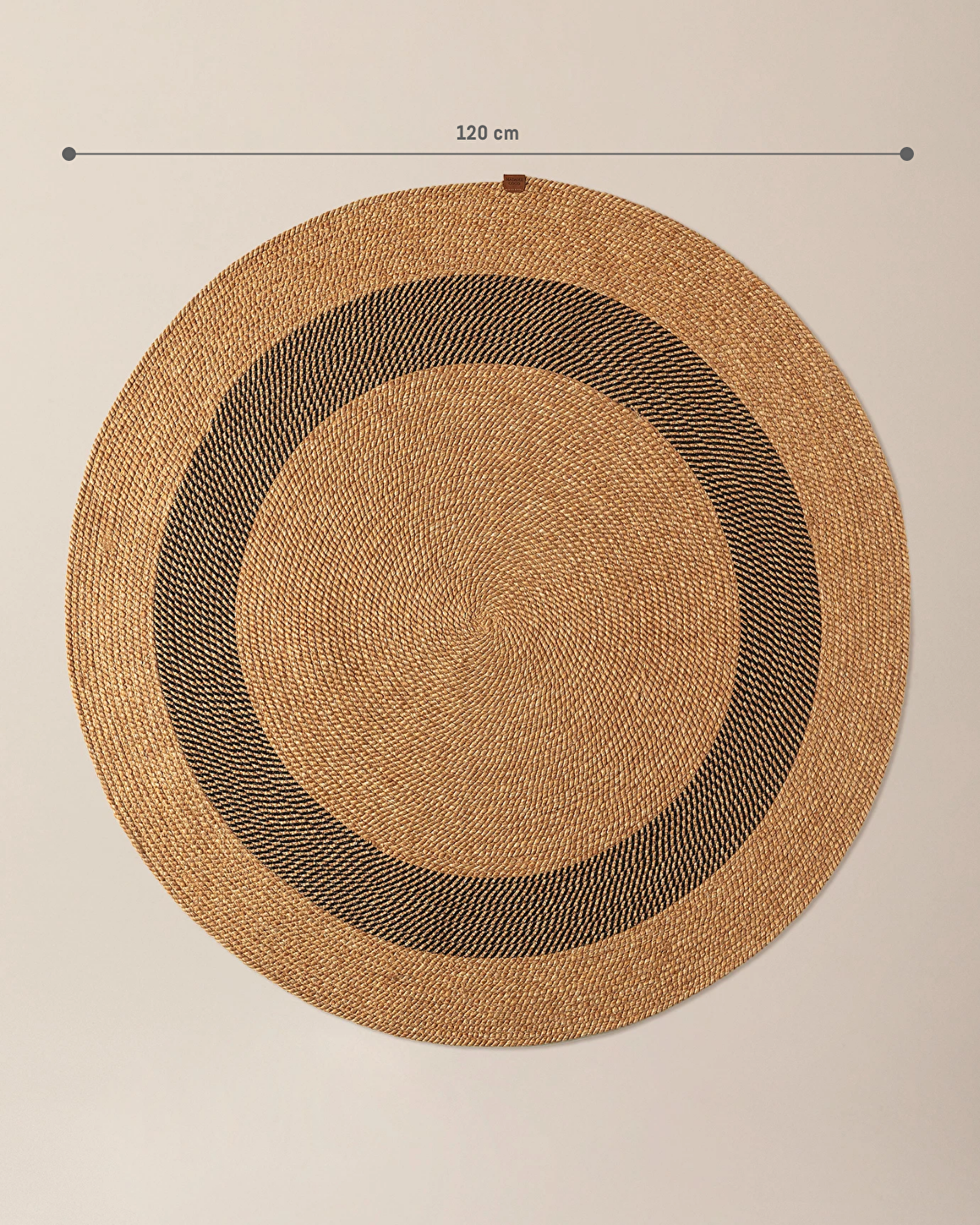 Alsace Round Rug - Natural/Black - 120 cm - 7