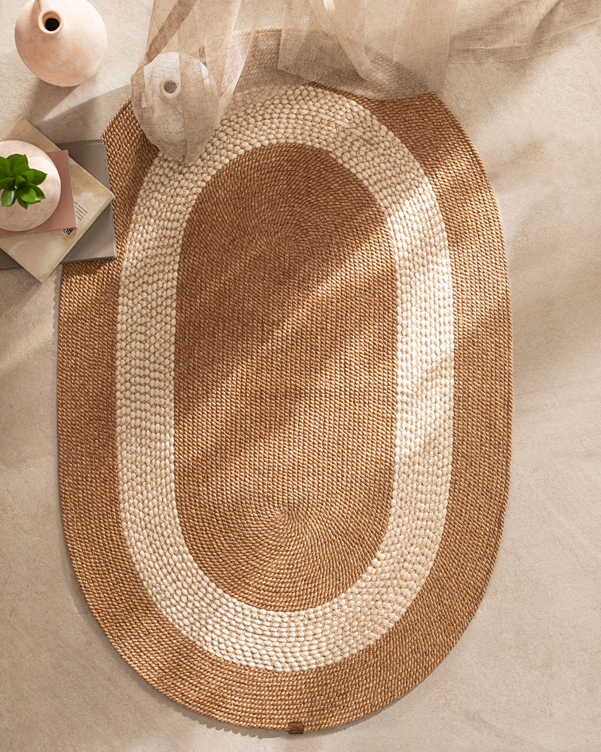 Alsace Oval Rug - Natural/Cream - 90x150 cm - 0