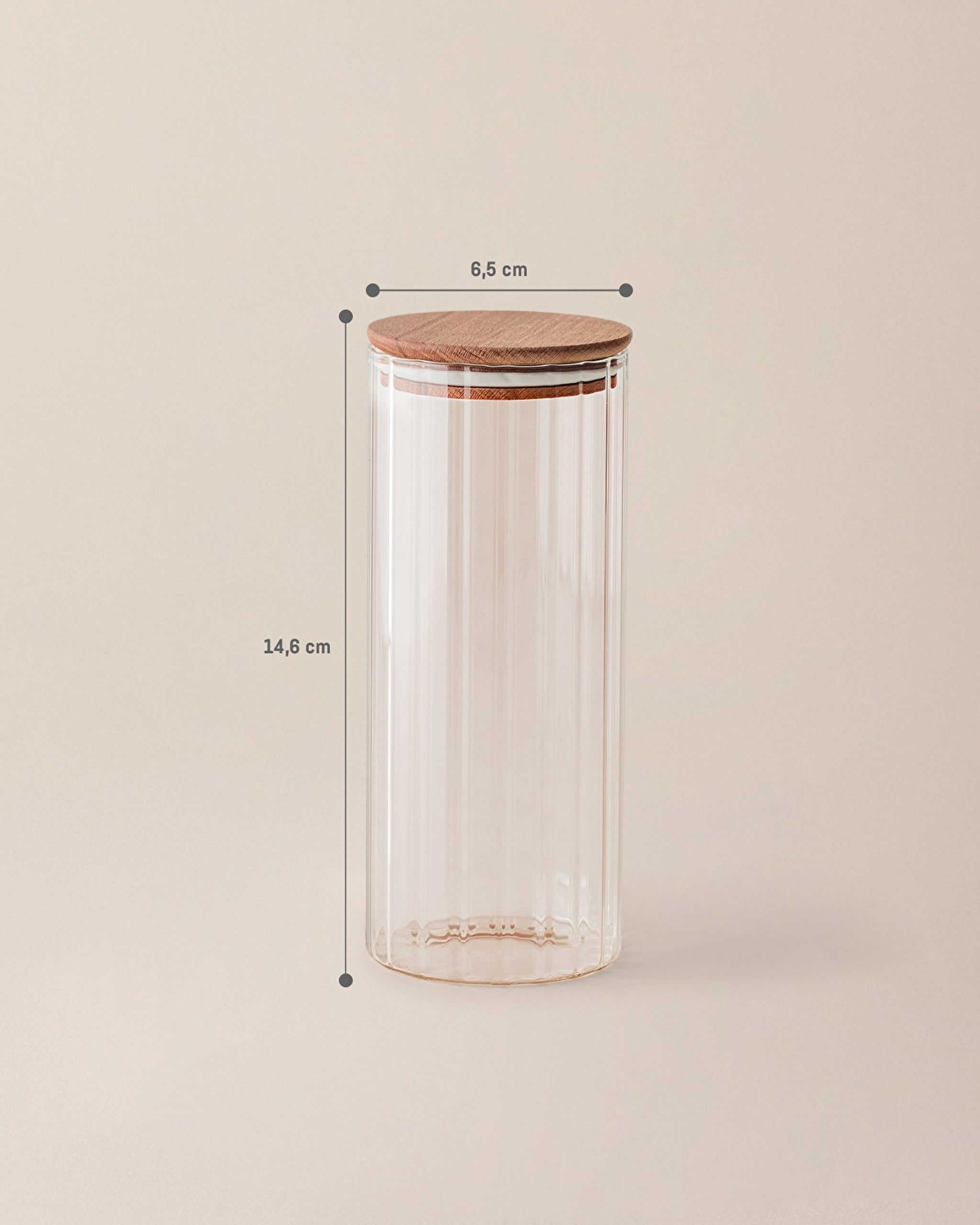 Lunel Optical Cylinder Glass Spice Jar - 360ML - 3