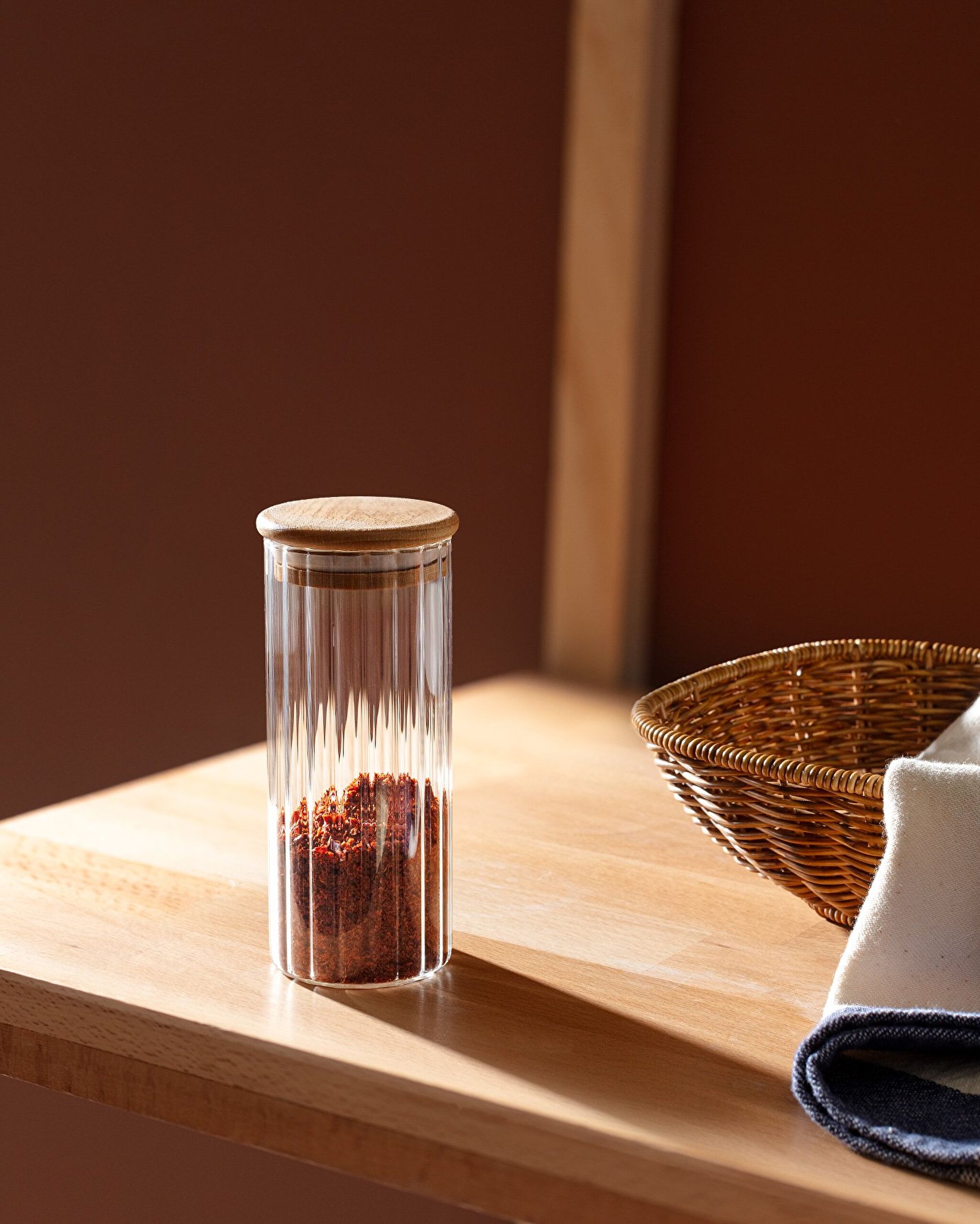 Lunel Optical Cylinder Glass Spice Jar - 360ML - 0