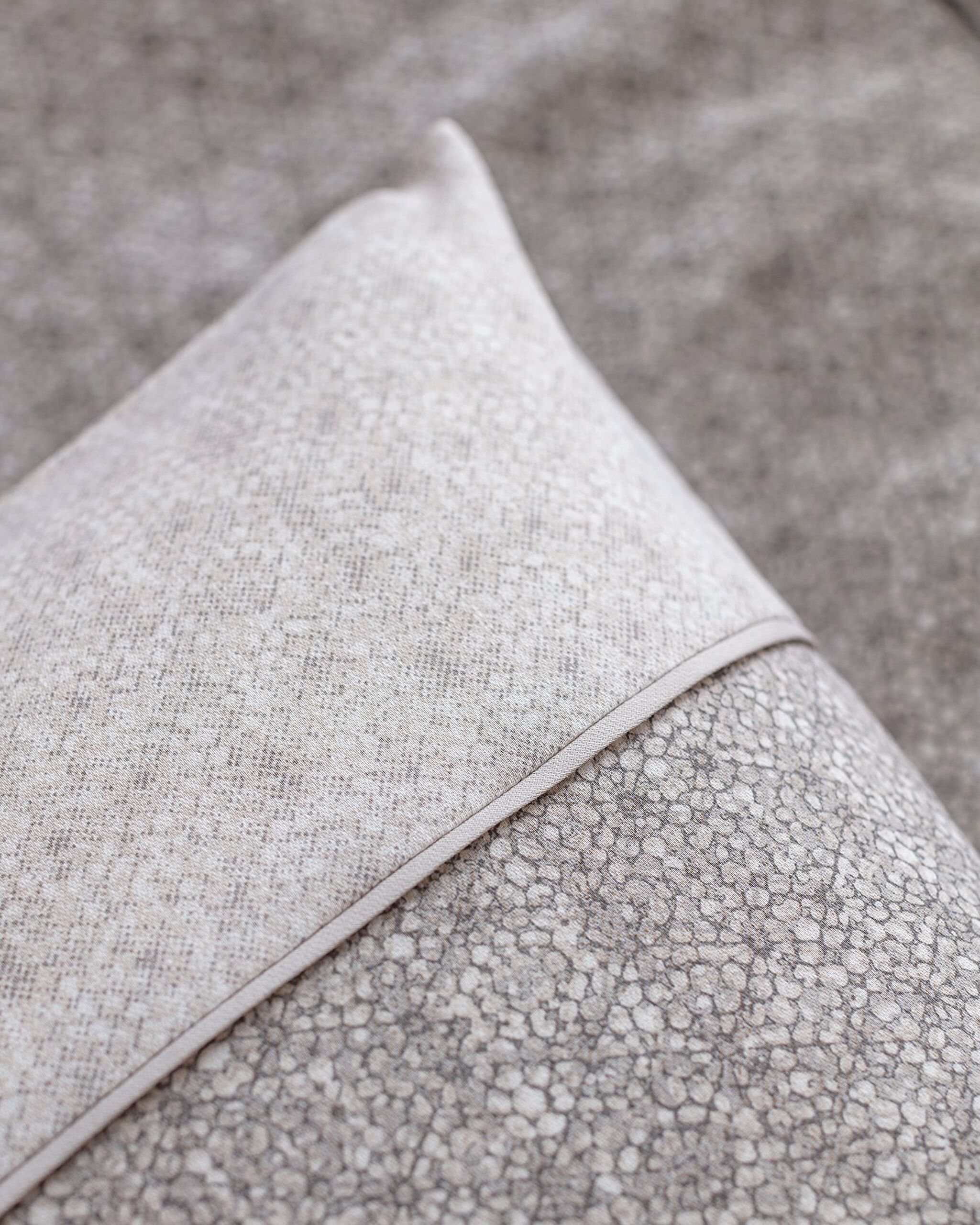 Ensemble de housse de couette imprimée Madame Coco Crep Lavem double 100 % coton - Gris - 7