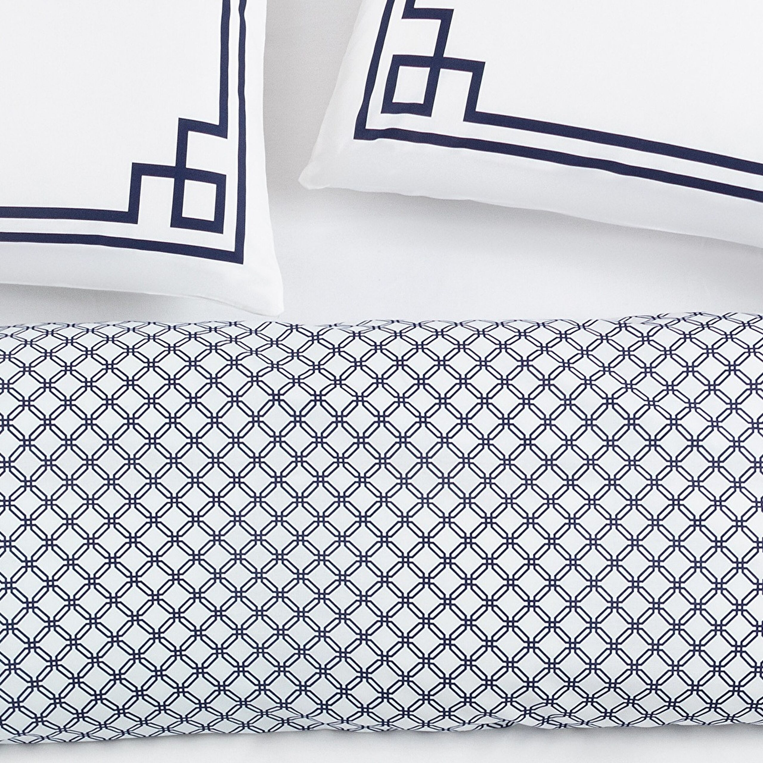 Alher tweepersoons dekbedovertrekset - marineblauw - 1