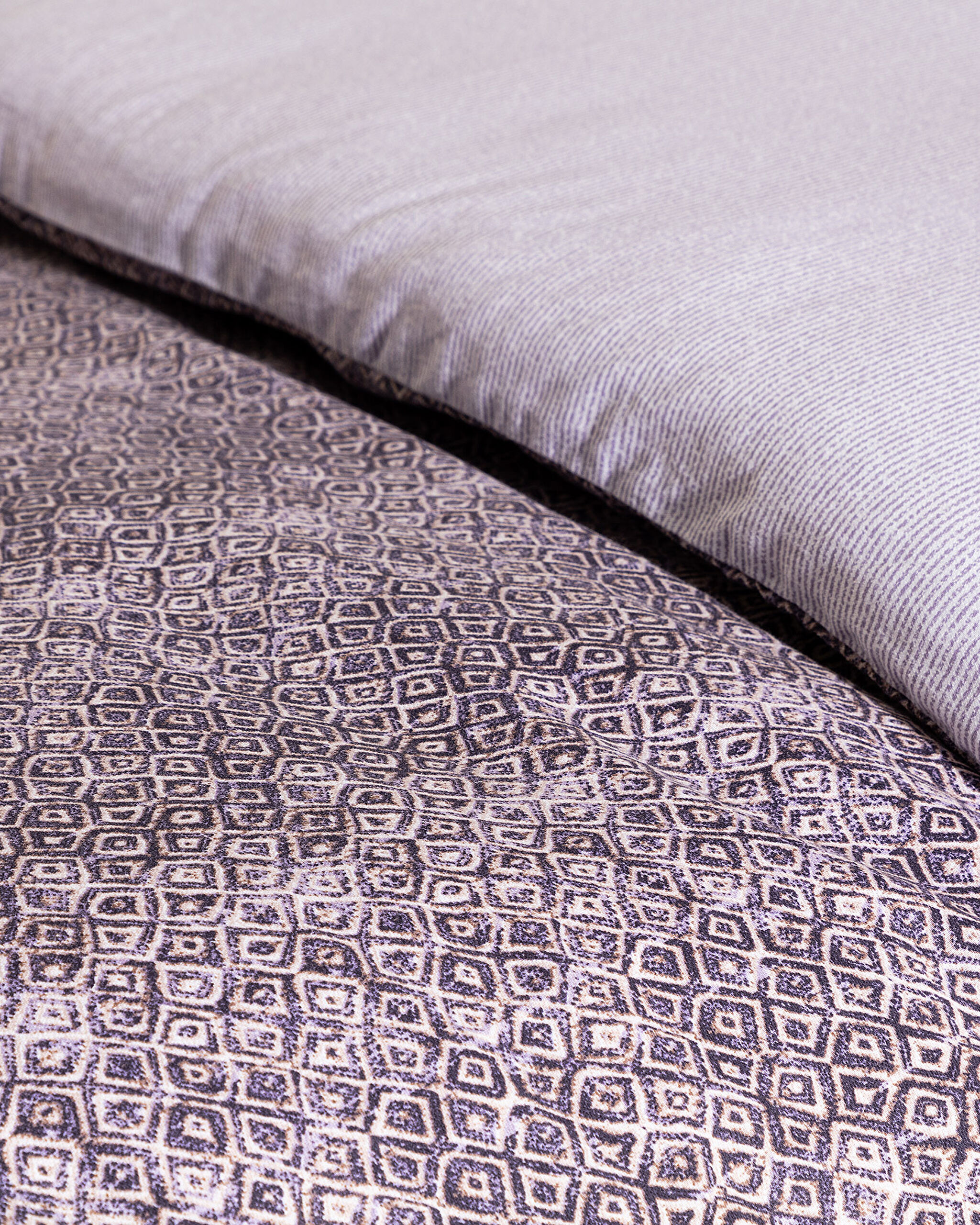 Ensemble de housse de couette imprimée en crêpe Madame Coco 100 % coton double Diane - Violet - 4