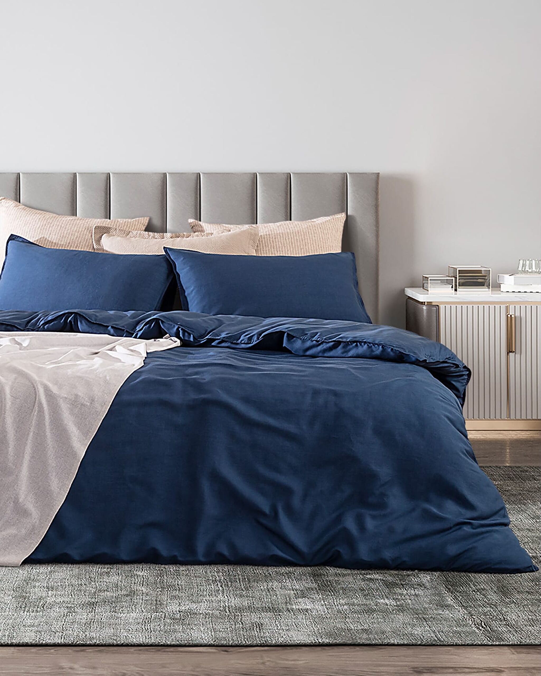 Loire Çift Kişilik Tencel Nevresim Takımı ( TENCEL:trade_mark: ) - Lacivert - 0