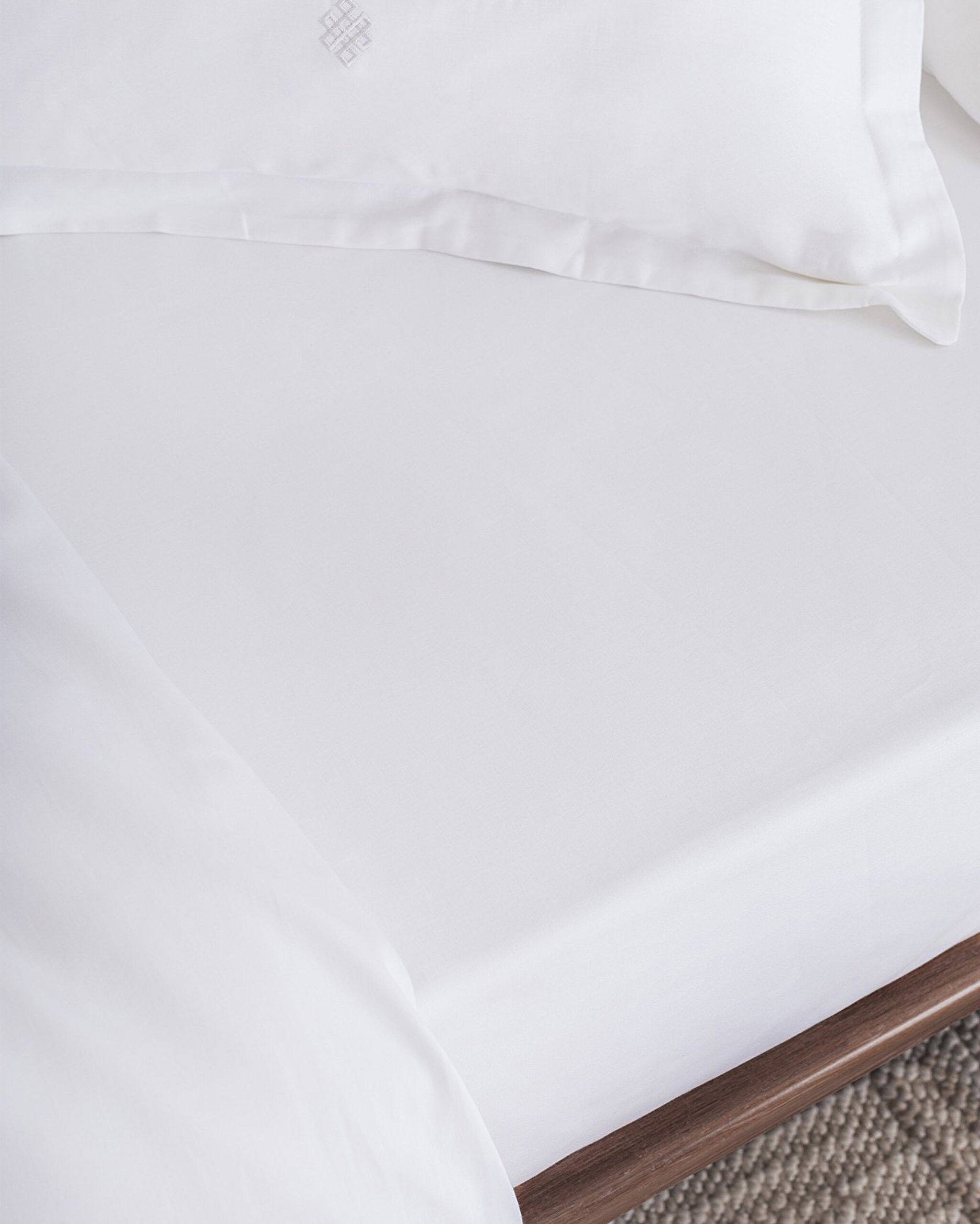 Lilas Çift Kişilik Nakışlı Saten Nevresim Takımı - Açık Gri - 4