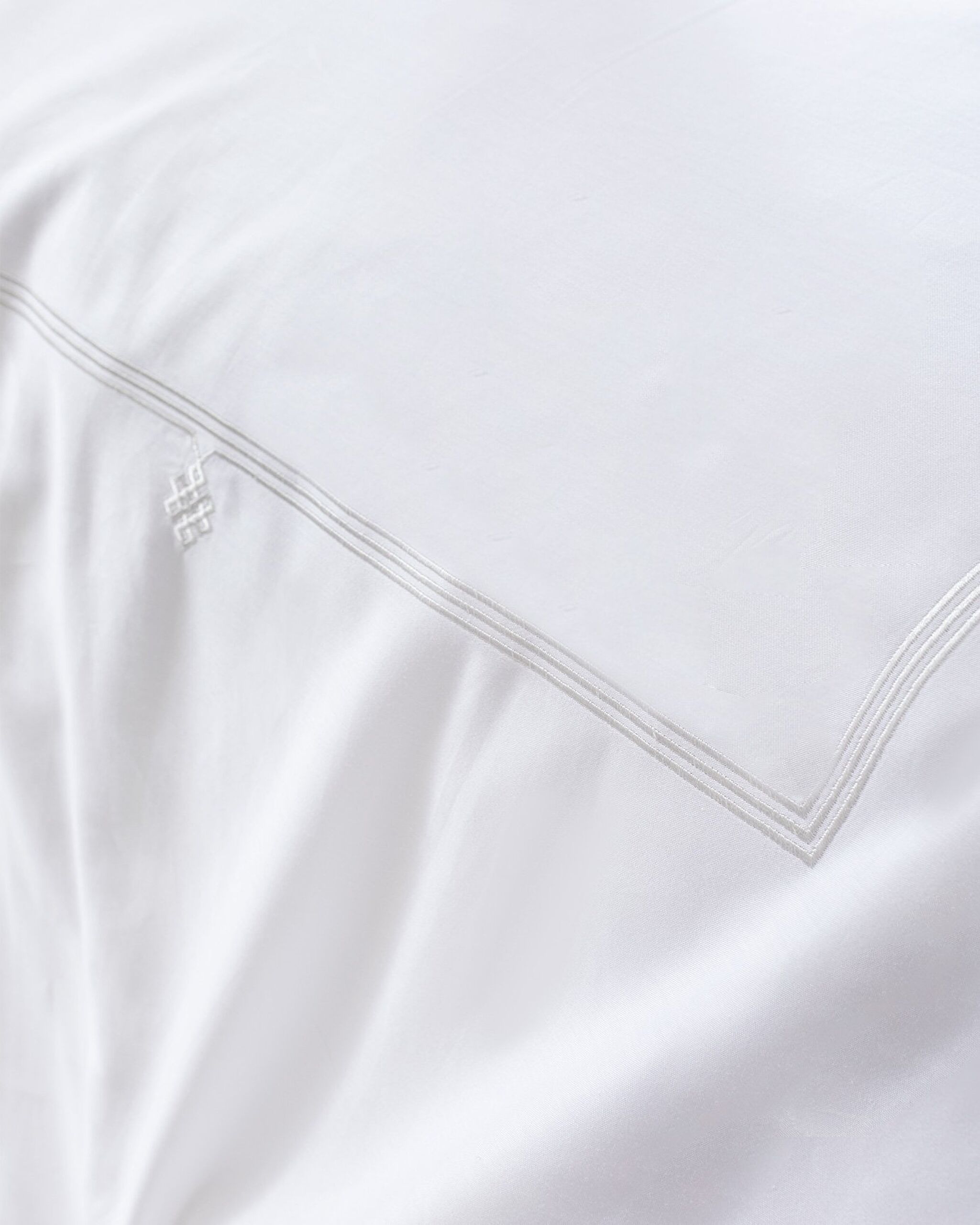 Lilas Çift Kişilik Nakışlı Saten Nevresim Takımı - Açık Gri - 5