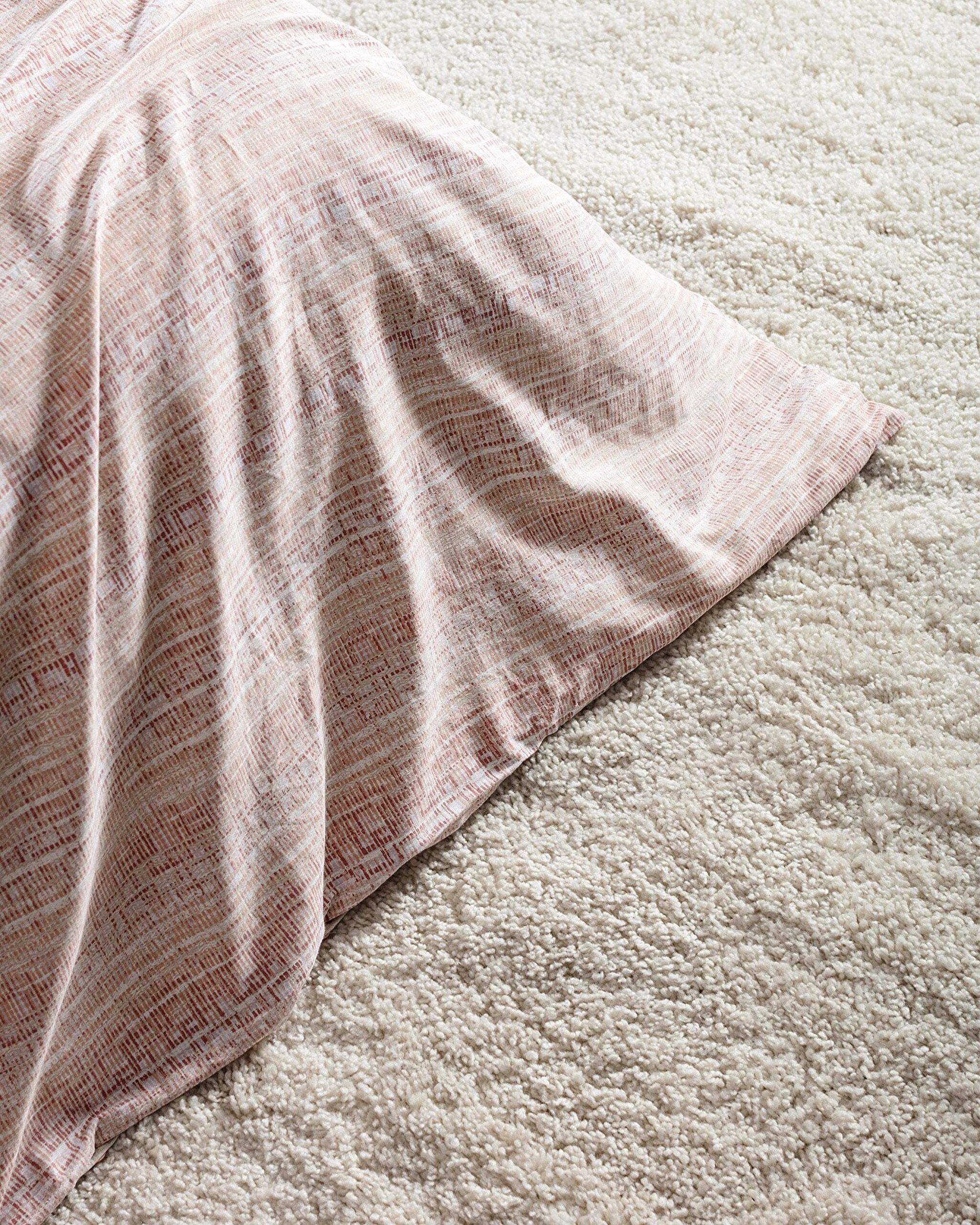 Ensemble de housse de couette imprimé Burnel Double 100 % coton Madame Coco Crep - Poudre - 7