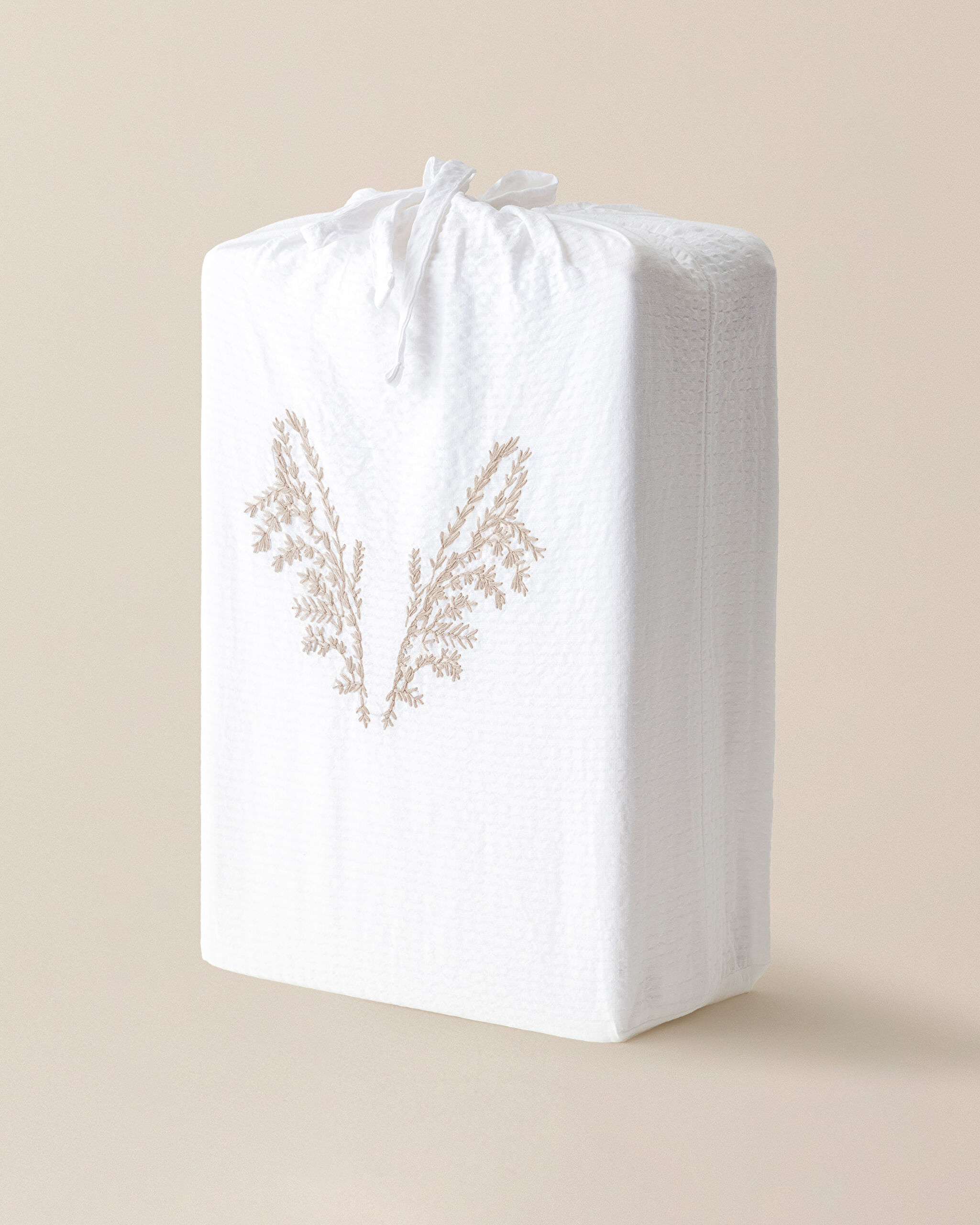 Linda Çift Kişilik Nakışlı Yıkamalı Gofre Nevresim Takımı - 5