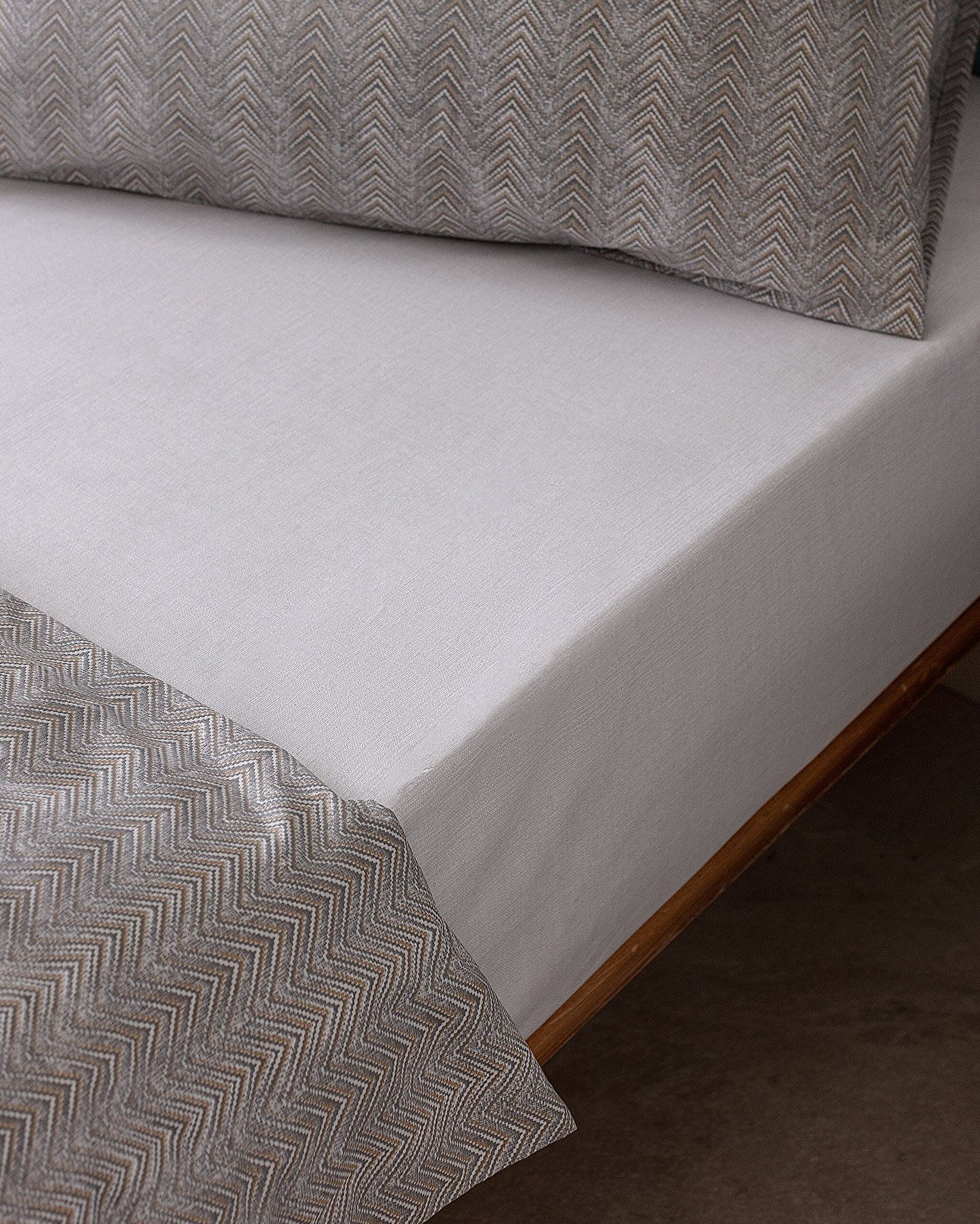 Bailey Double 100% Cotton Ranforce Printed Duvet Cover Set - Grey - 3