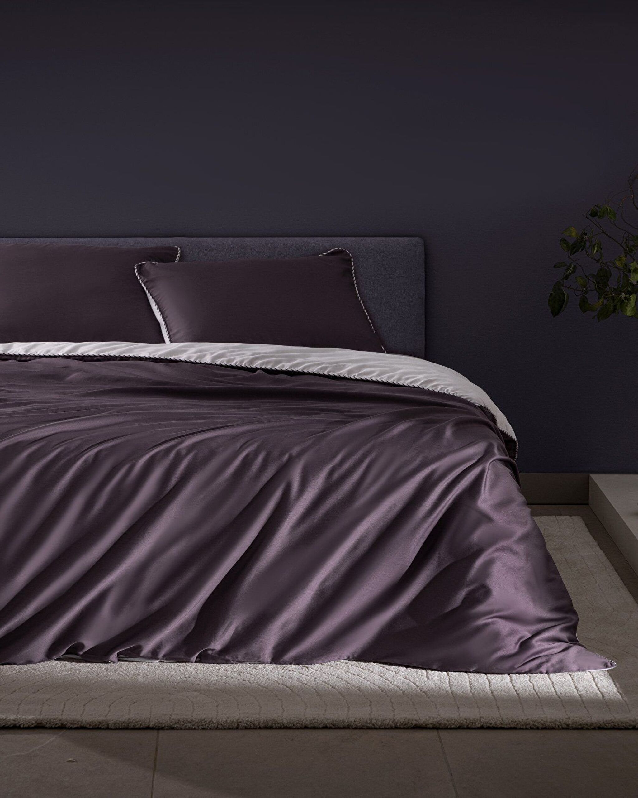 Verne Double Size Printed Satin Duvet Cover Set - 0