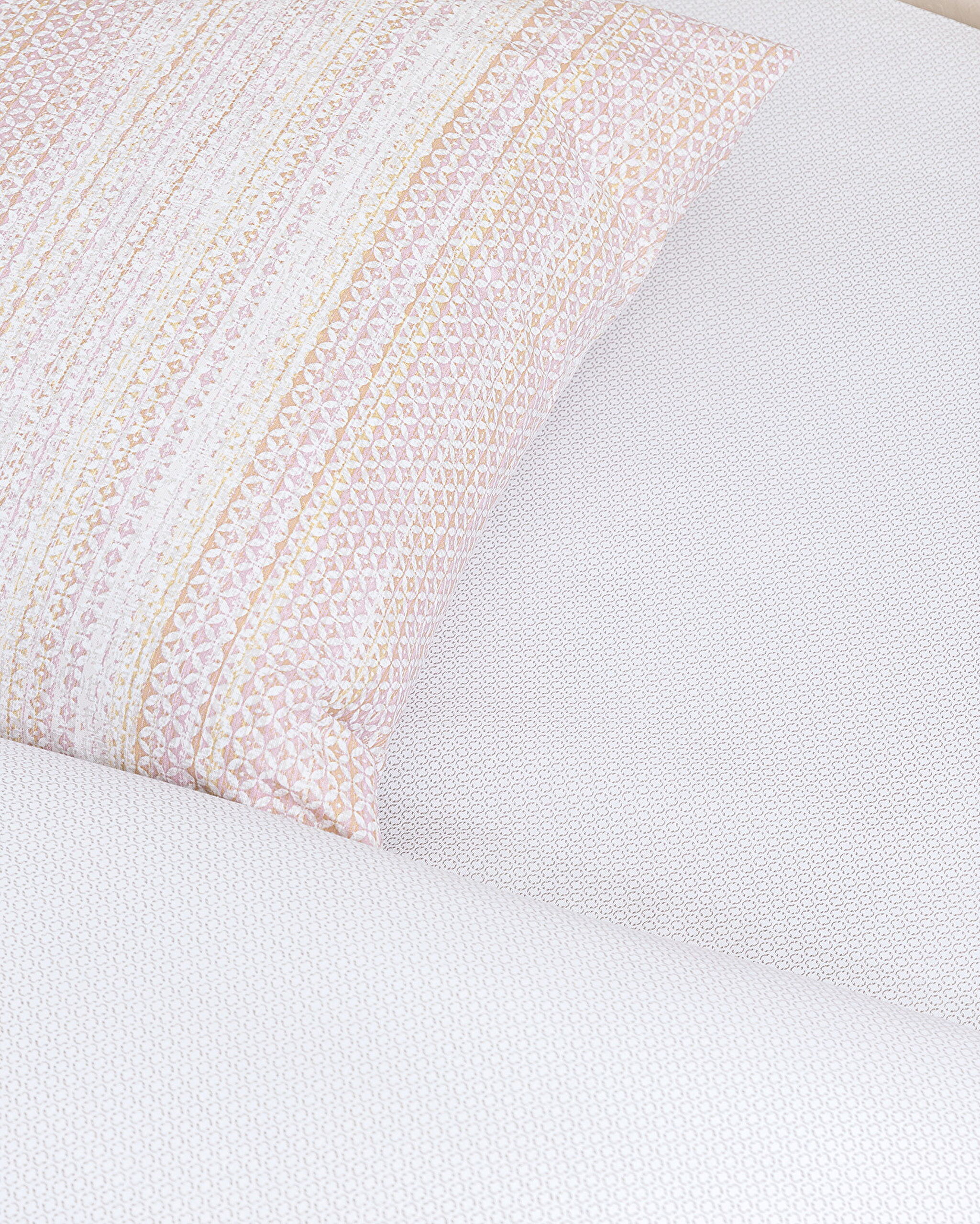 Niort Çift Kişilik %100 Pamuk Ranforce Baskılı Nevresim Takımı - Pudra - 4