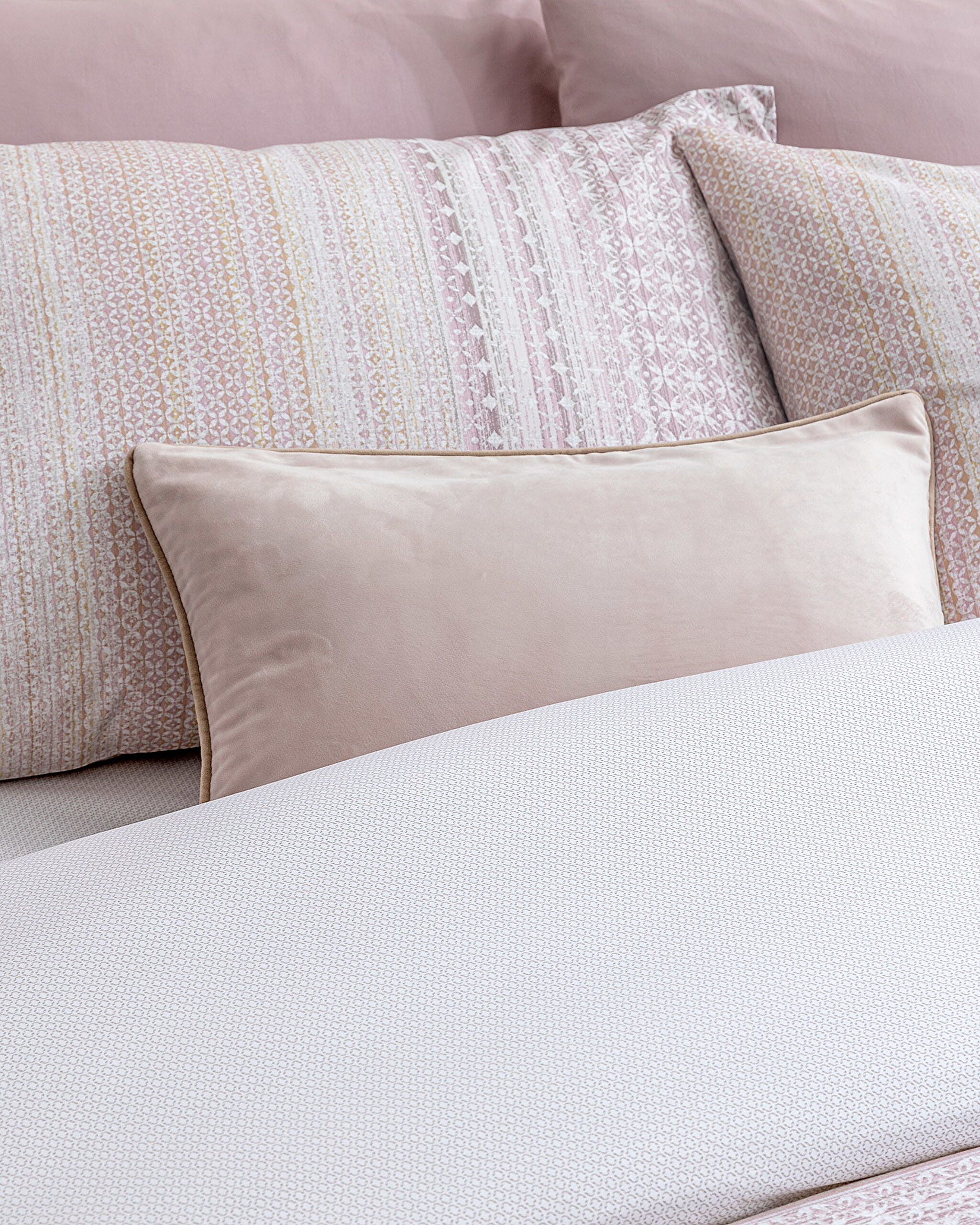 Niort Çift Kişilik %100 Pamuk Ranforce Baskılı Nevresim Takımı - Pudra - 1