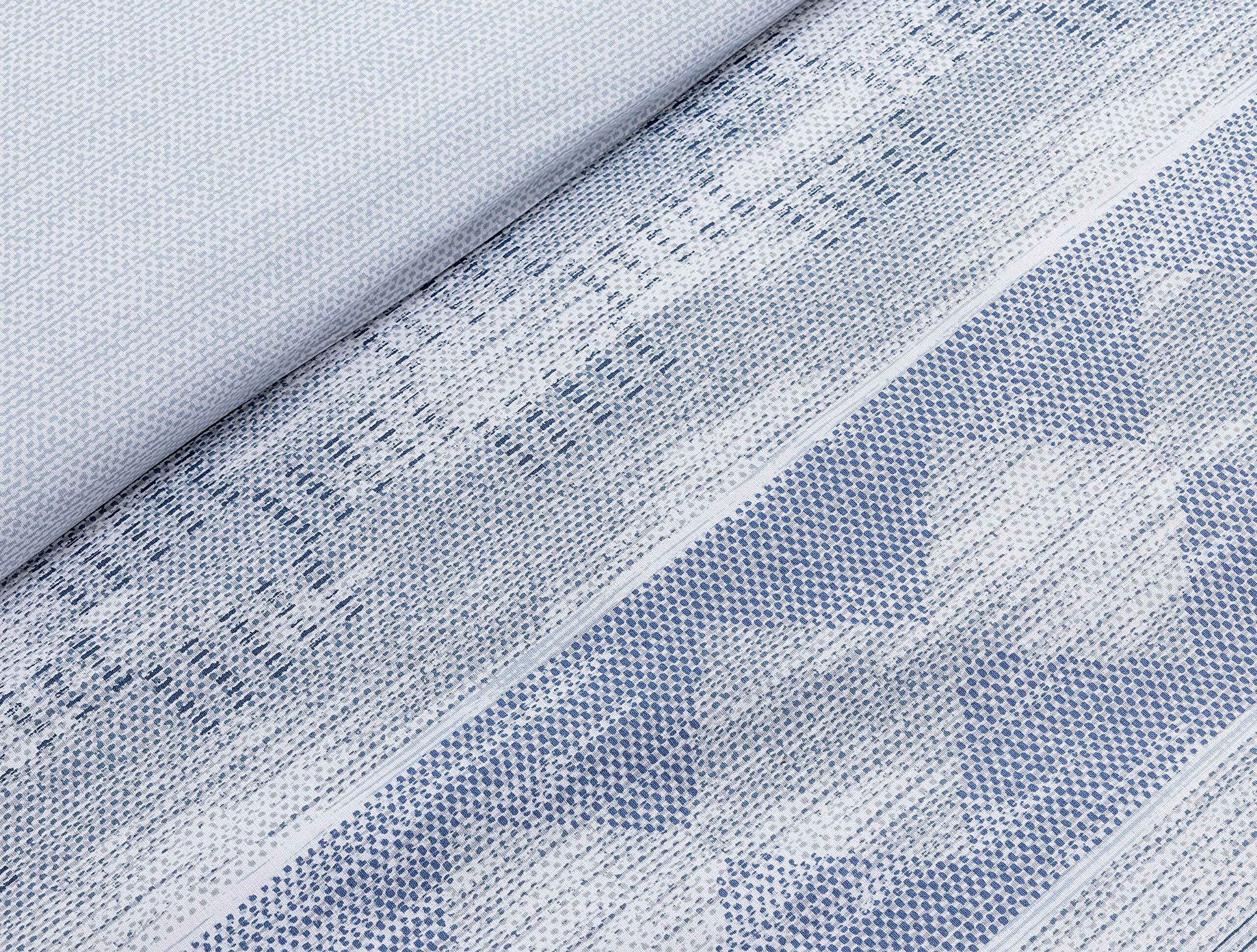 Ensemble de housse de couette imprimé Ranforce 100 % coton double Dash - Bleu - 5