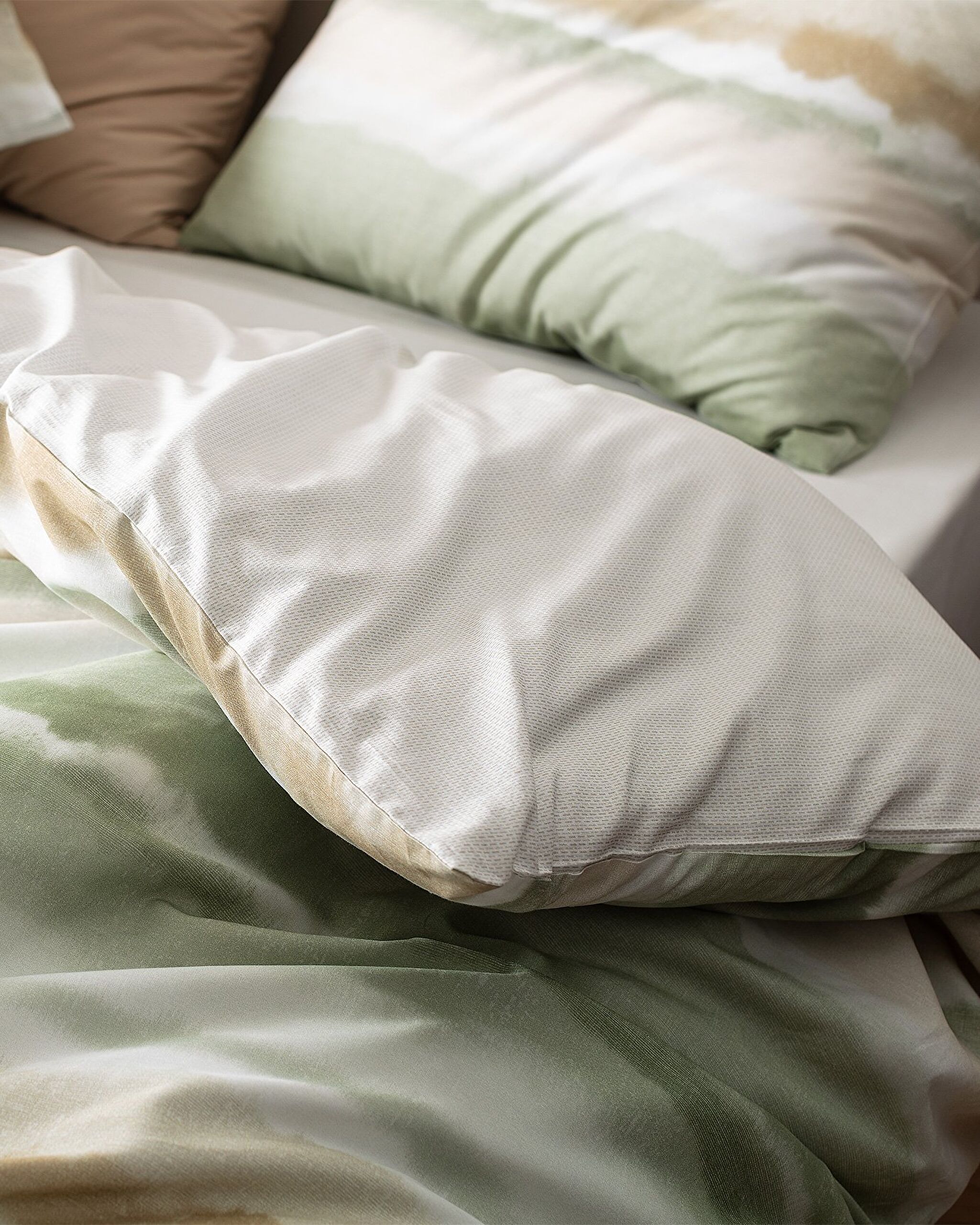 Leda Çift Kişilik %100 Pamuk Ranforce Baskılı Nevresim Takımı - Haki - 1