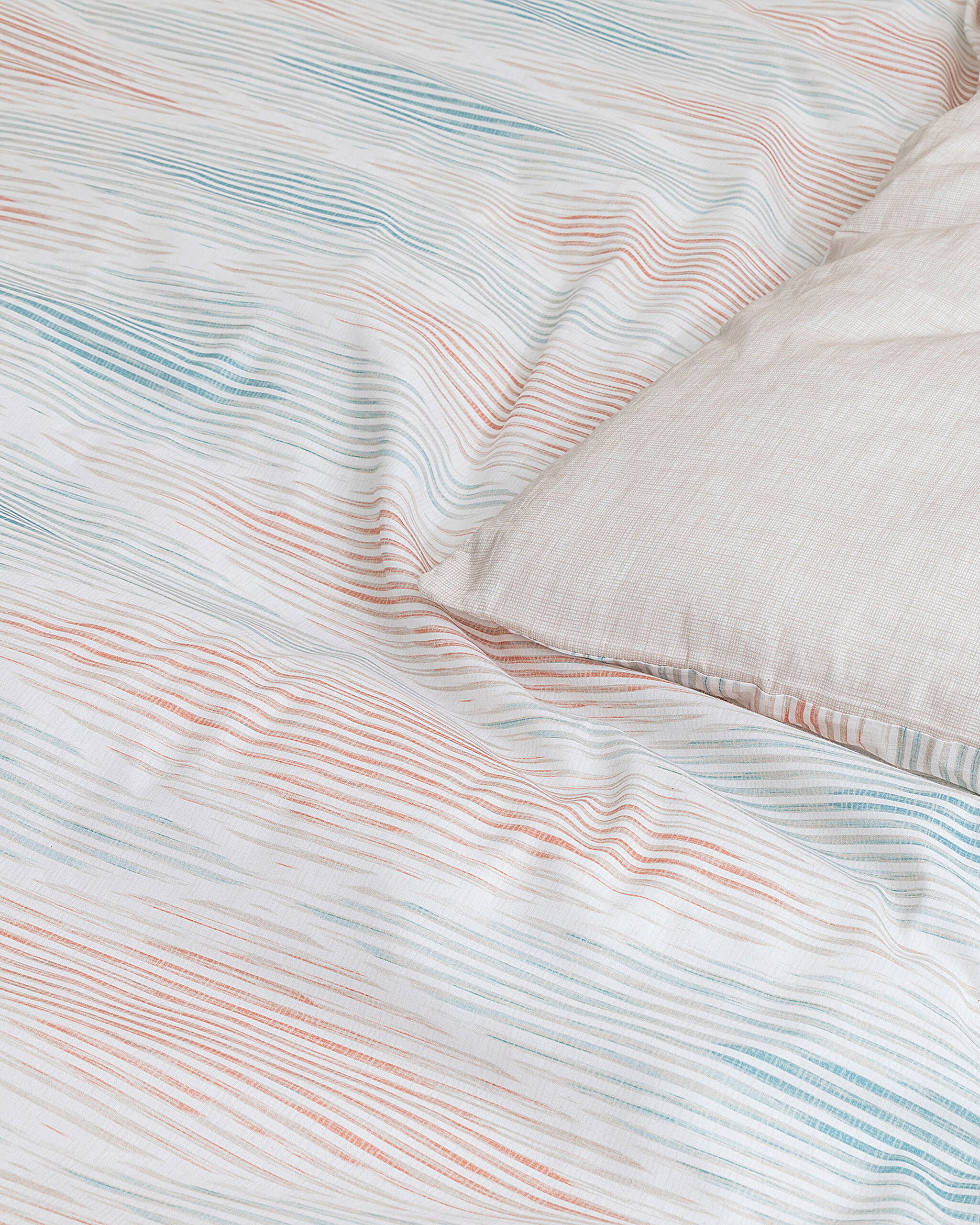 Faya Çift Kişilik %100 Pamuk Ranforce Baskılı Nevresim Takımı - Bej - 1