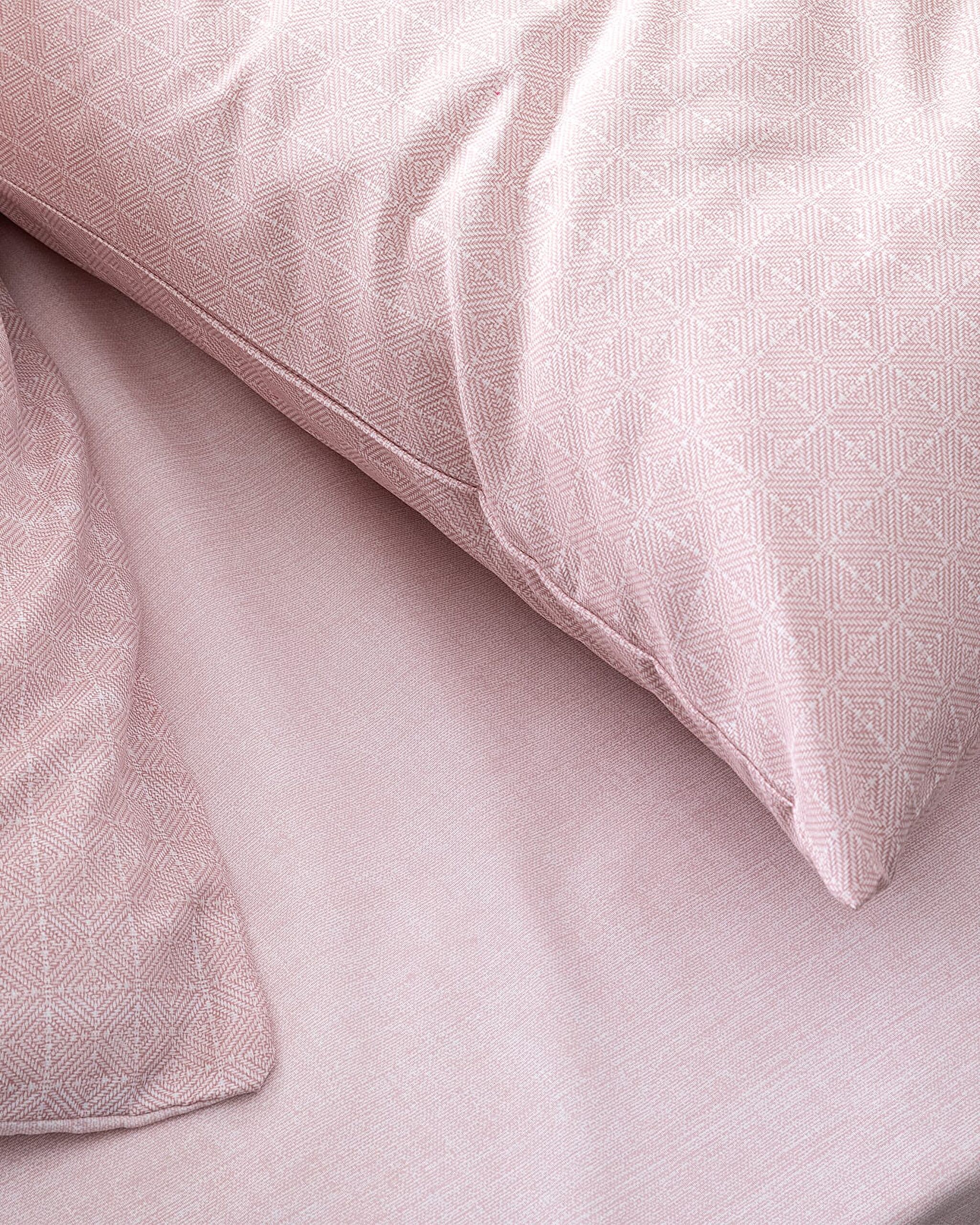 Odette Double 100% Cotton Ranforce Printed Duvet Cover Set - Powder - 3