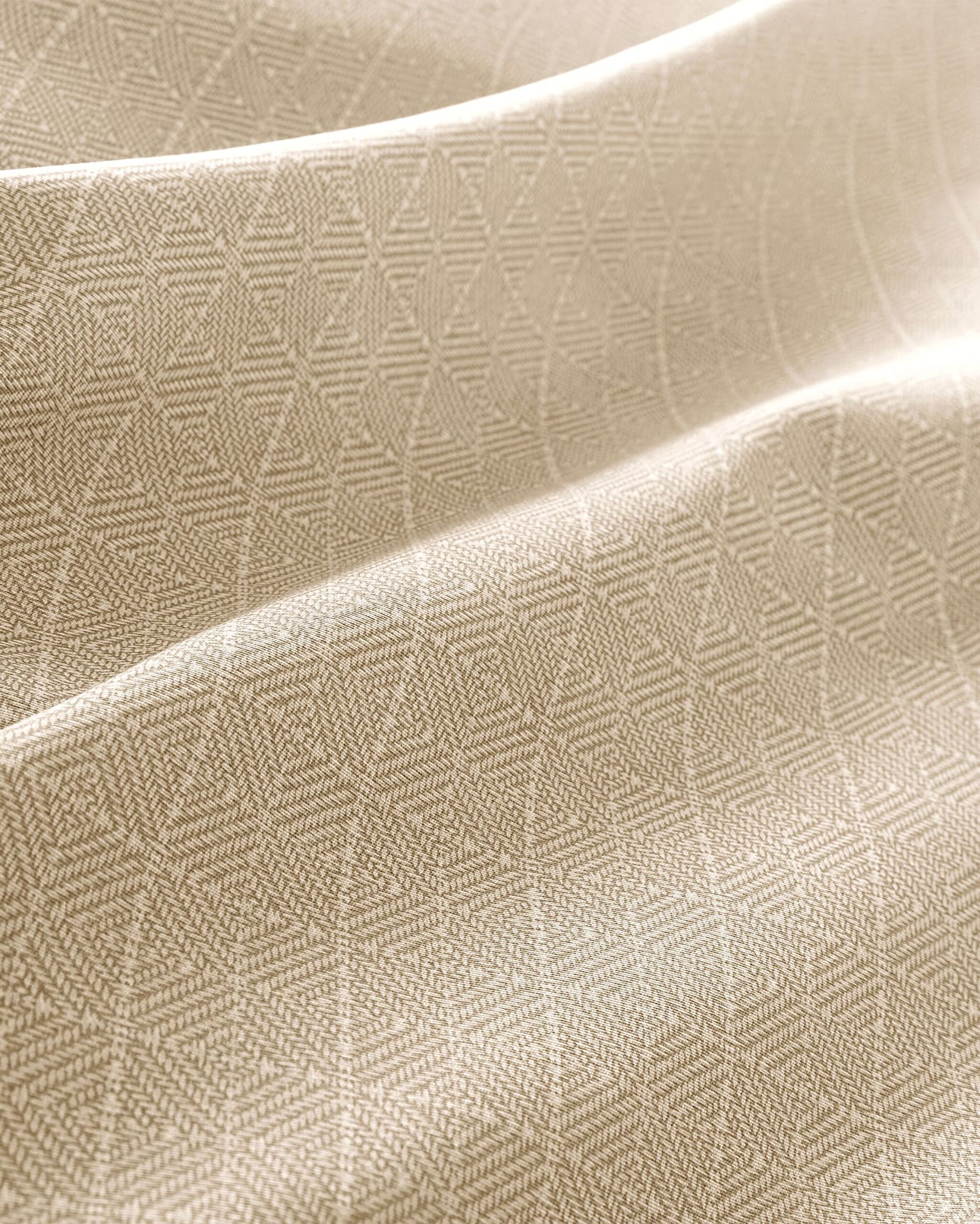 Odette Double 100% Cotton Ranforce Printed Duvet Cover Set - Beige - 5