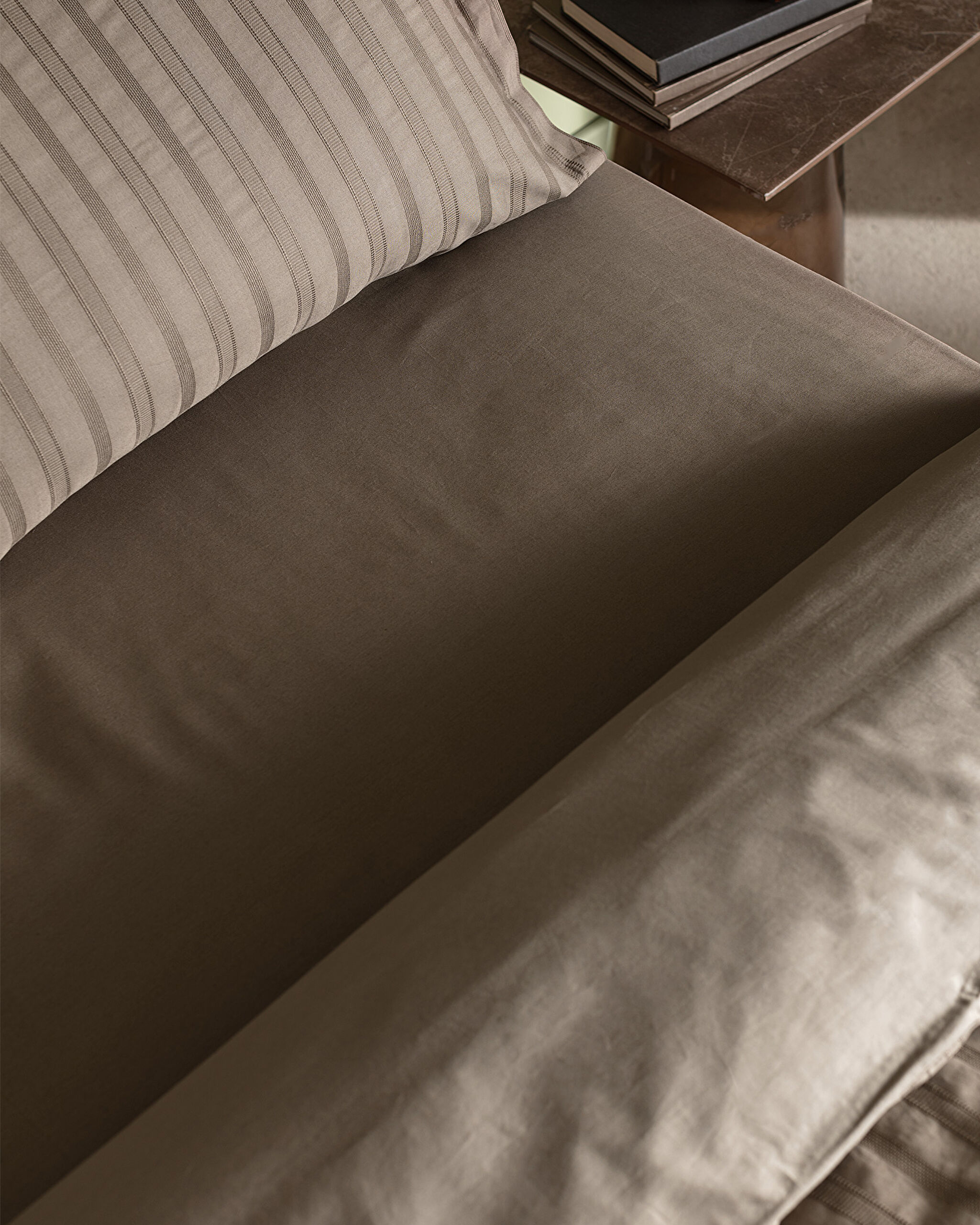 Nicole Çift Kişilik %100 Pamuk Armürlü Nevresim Takımı - Vizon - 3