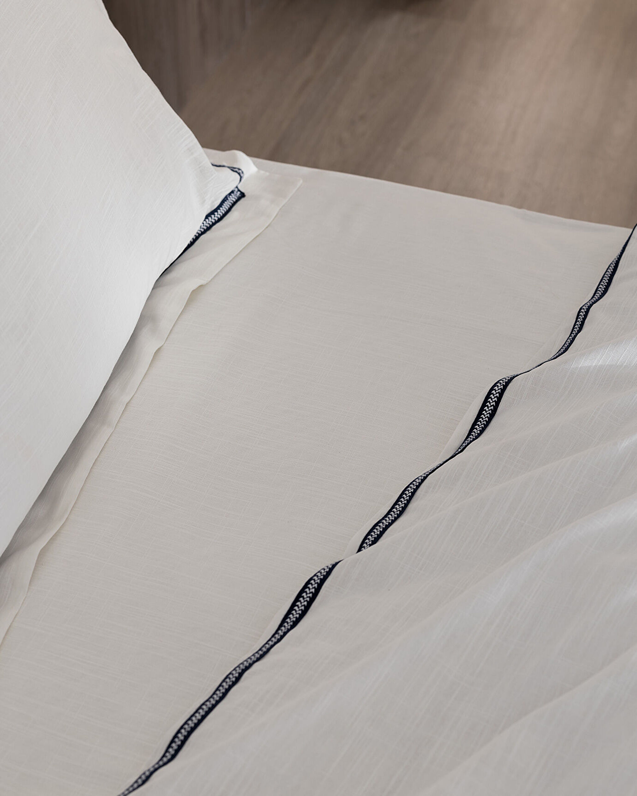 Tina Double Size Linen Look Washed Duvet Cover Set - 5