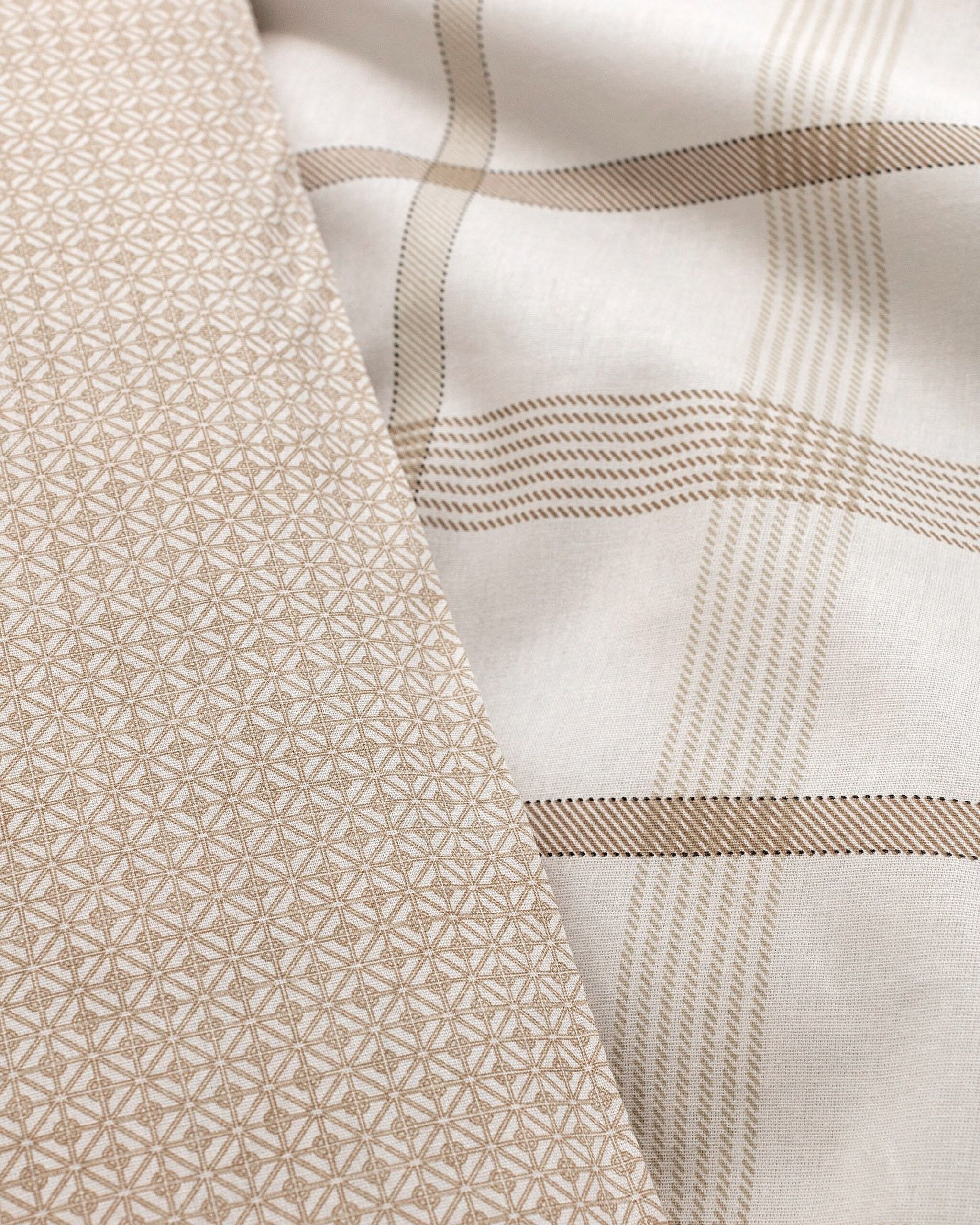 Aluin Dubbel 100% Katoen Ranforce Bedrukt Dekbedovertrekset - Beige - 6