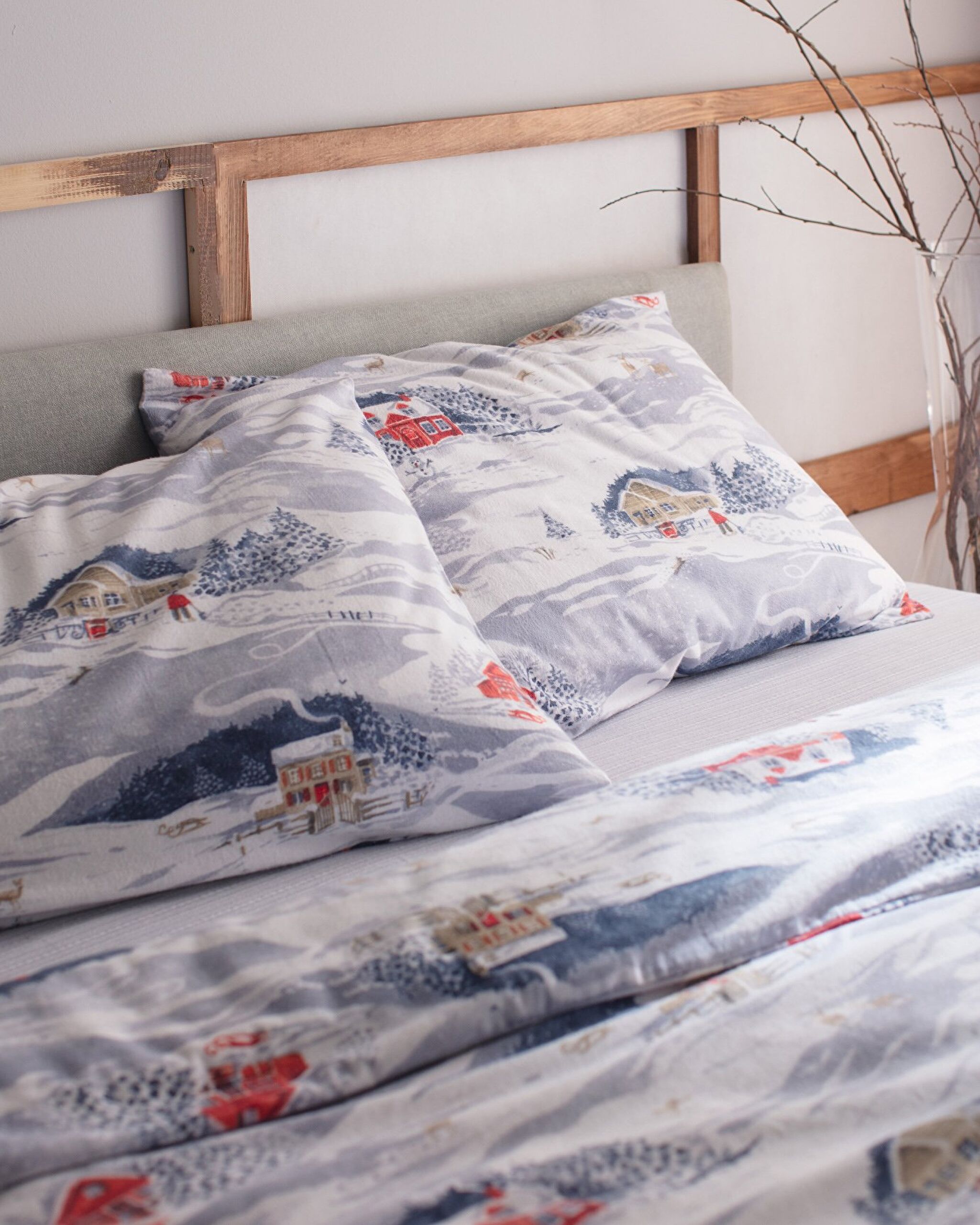 ⁠ Erig Double Si̇ze Flannel Duvet Cover Set_2}