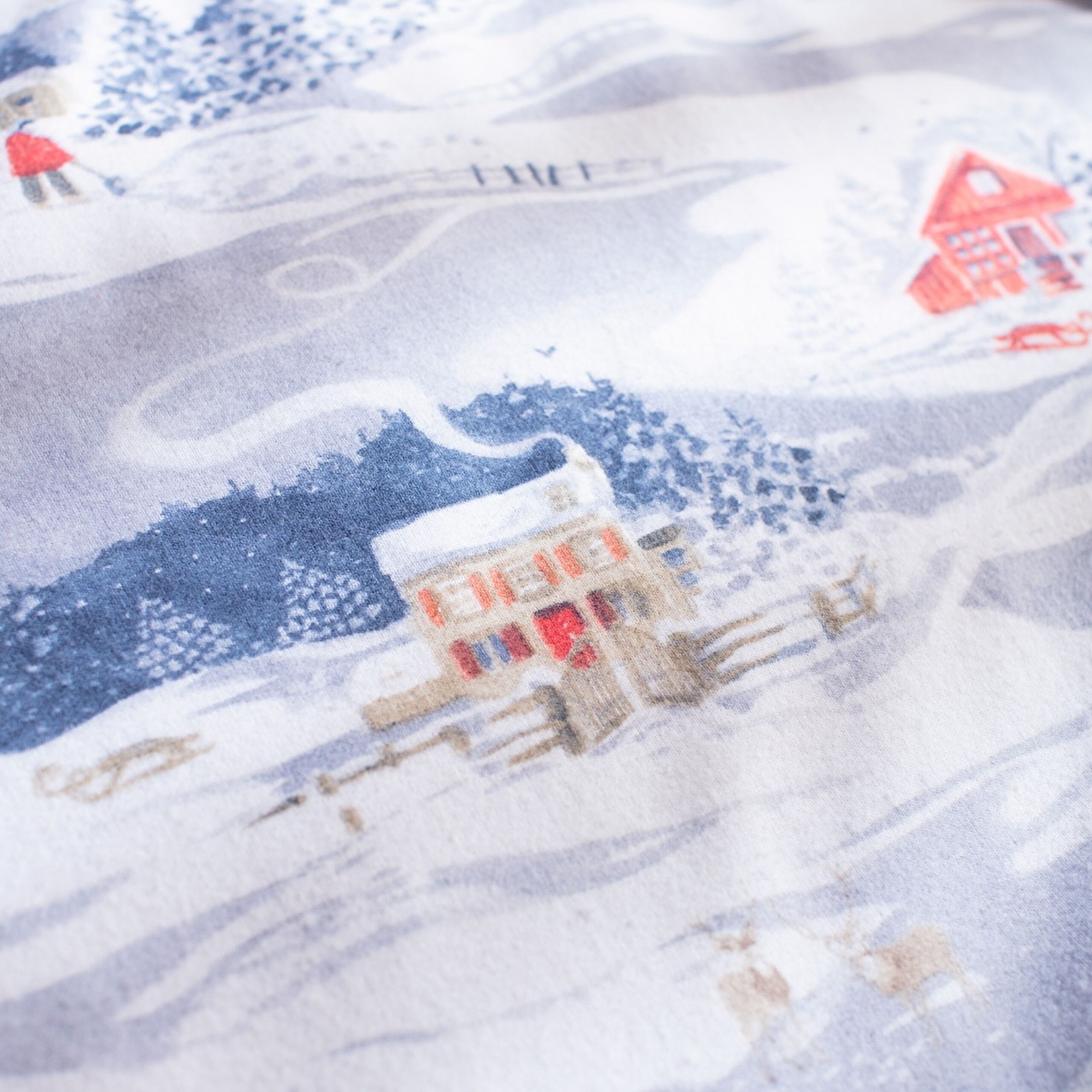 ⁠ Σετ Παπλωματοθήκη Erig Double 100% Cotton Flannel - Μπλε_5}