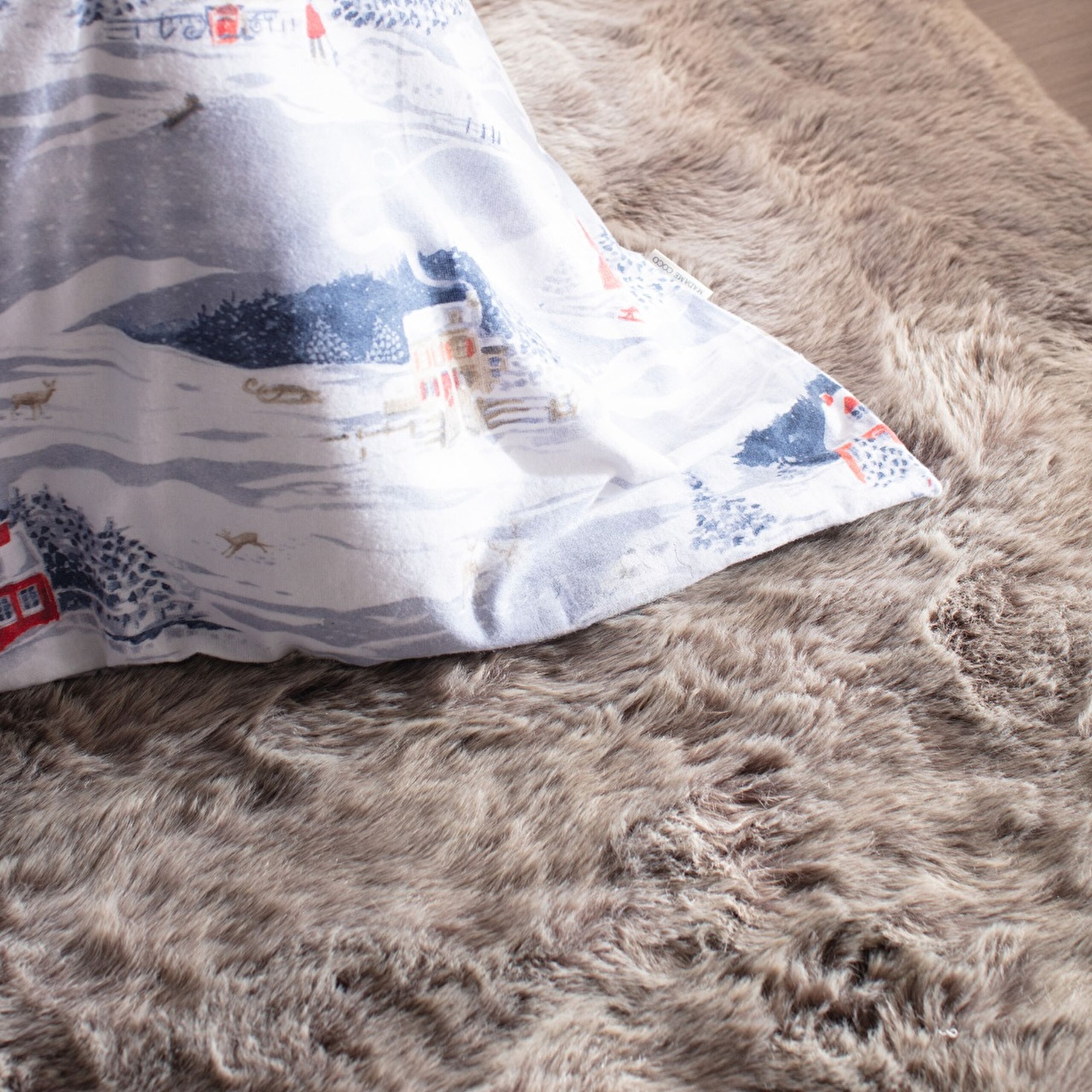 ⁠ Σετ Παπλωματοθήκη Erig Double 100% Cotton Flannel - Μπλε_4}