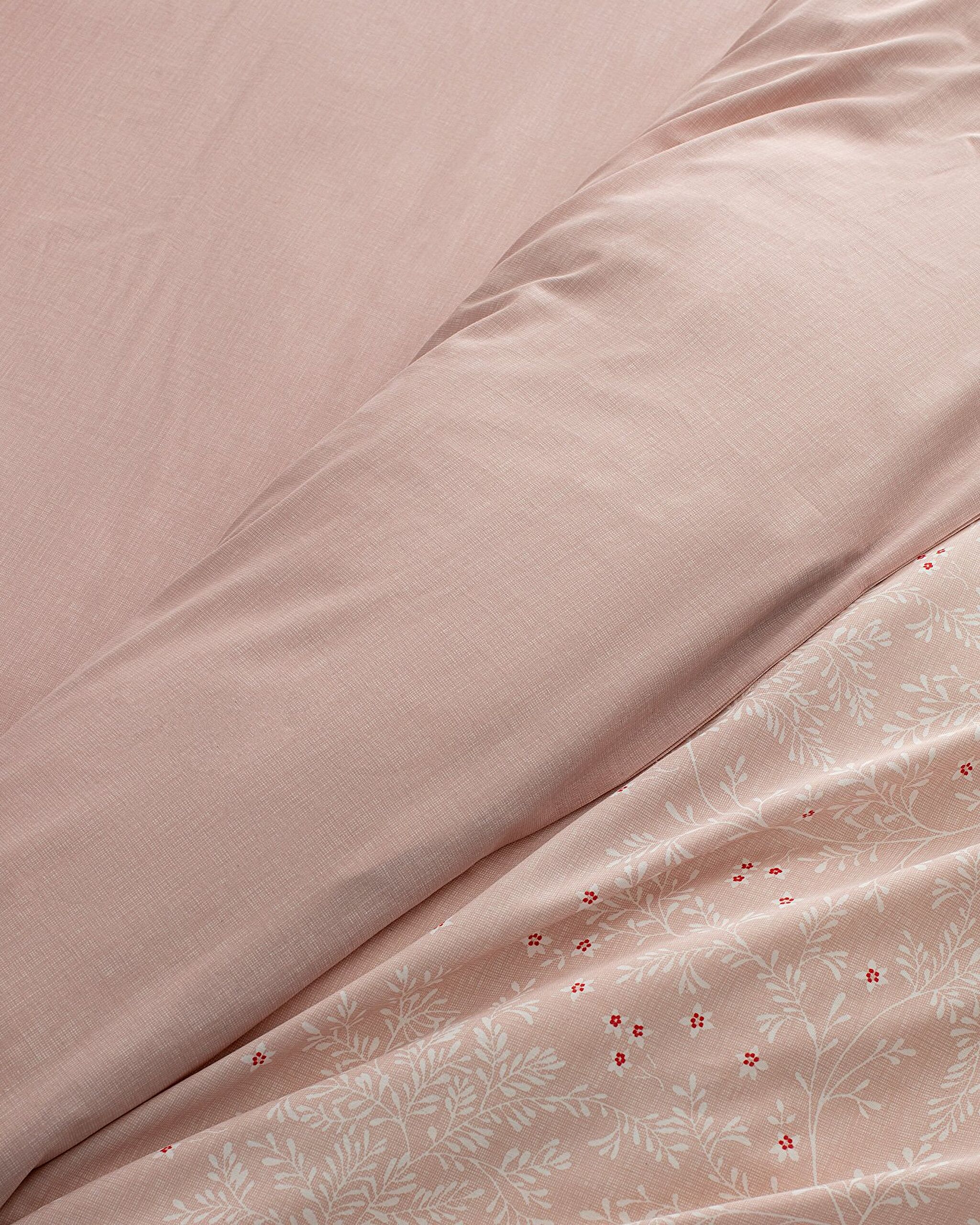 Emele Double 100% Cotton Ranforce Printed Duvet Cover Set - Powder - 4