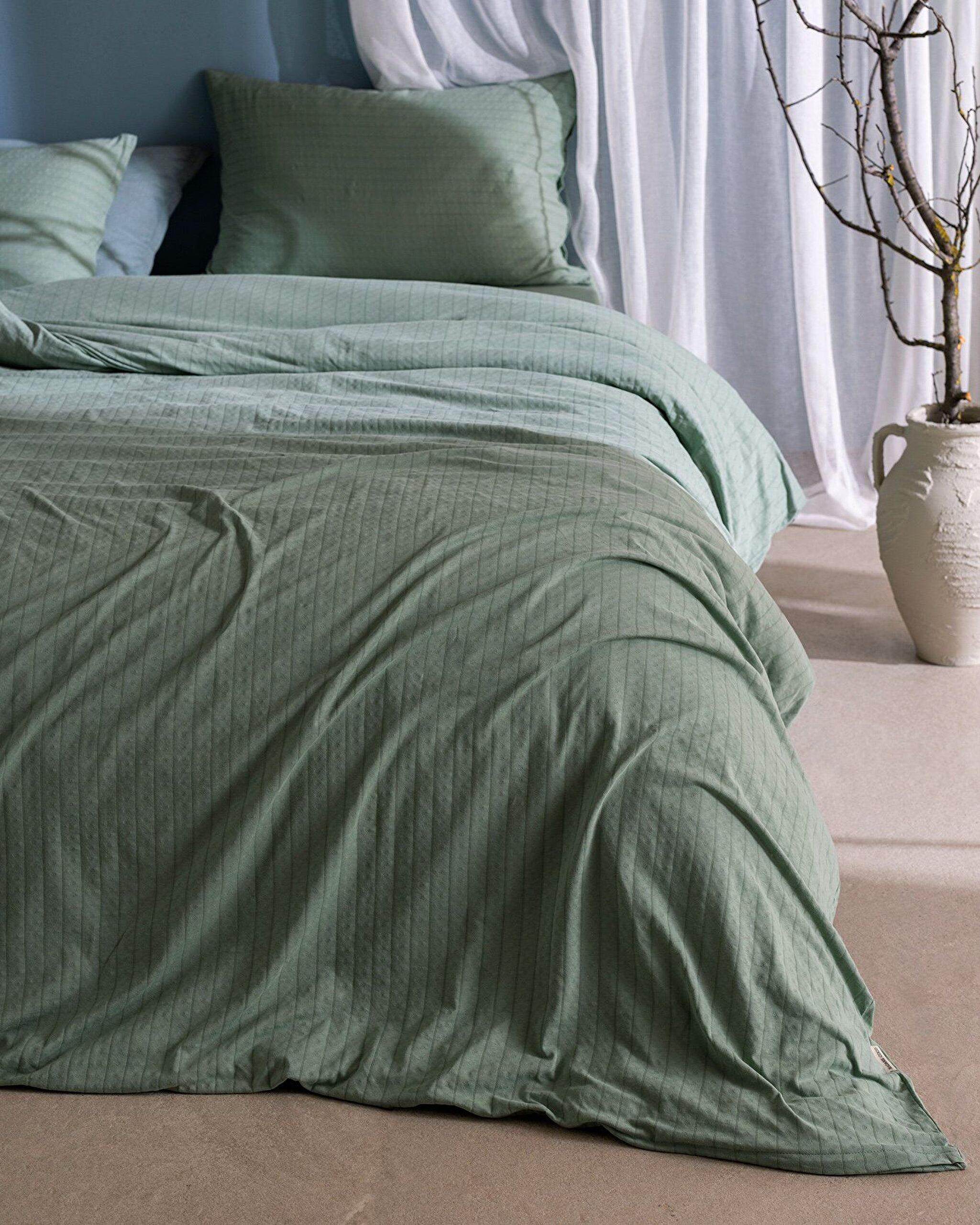 Marlene Double Sıze Cotton Jersey Fıtted Duvet Cover Set - 1