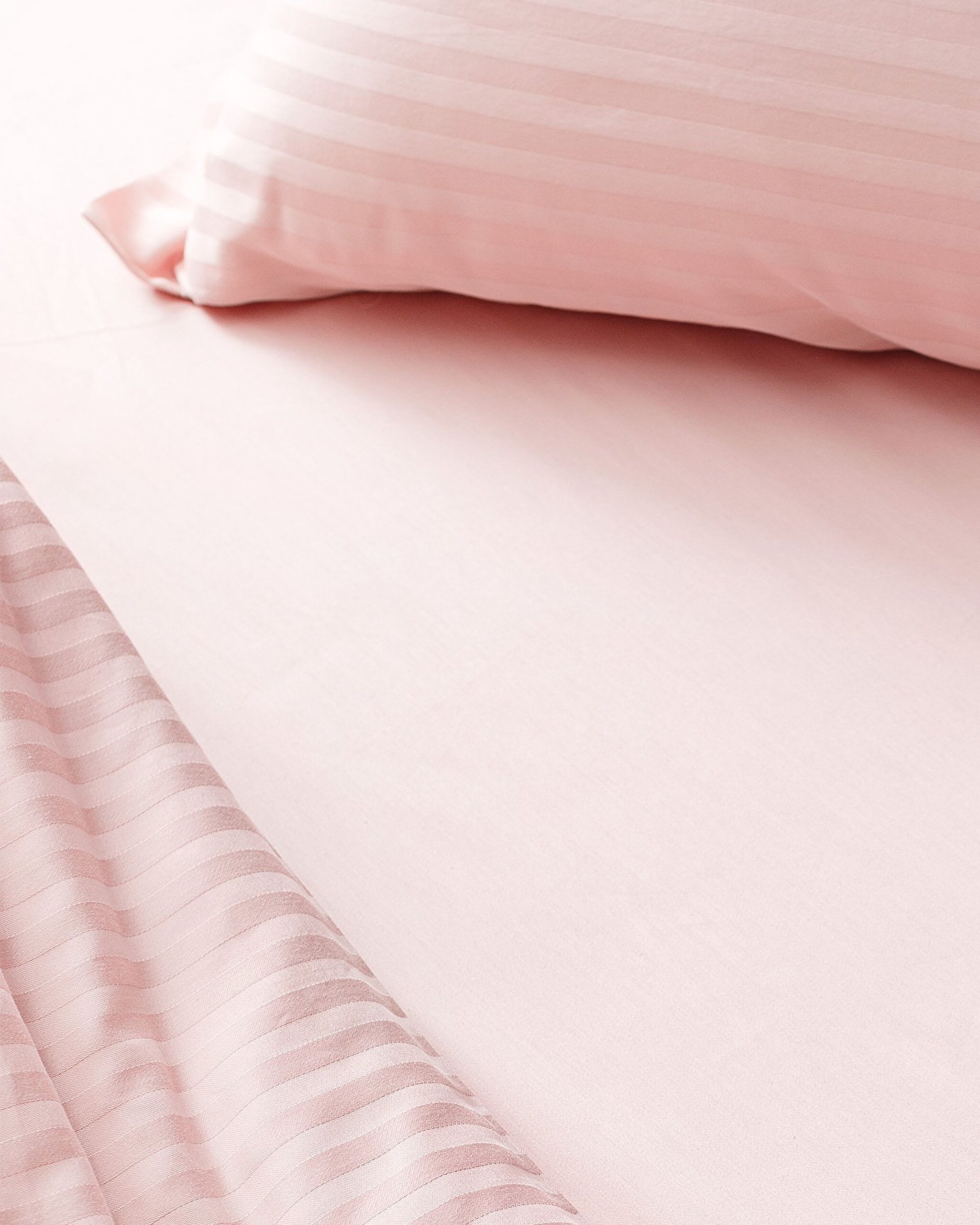 Ensemble de housse de couette en satin à rayures doubles Elicia - Poudre - 4