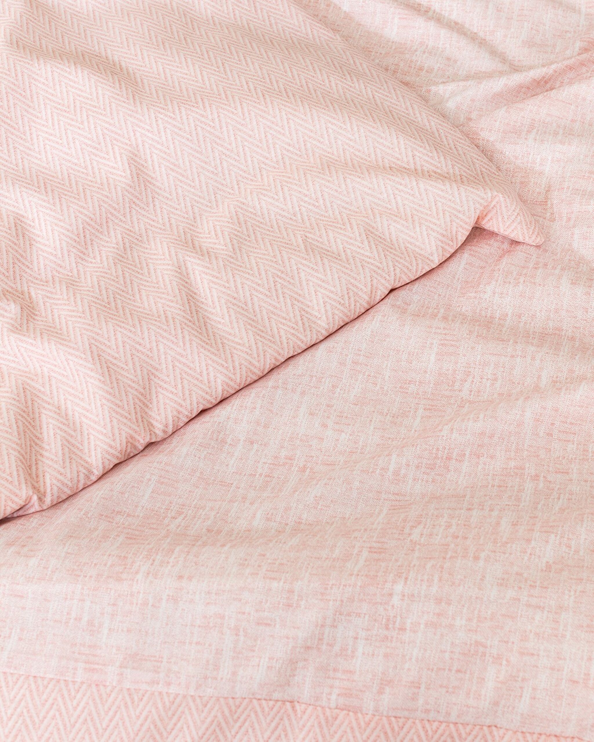 Juin Çift Kişilik Pamuklu Baskılı Nevresim Takımı - Pudra - 6