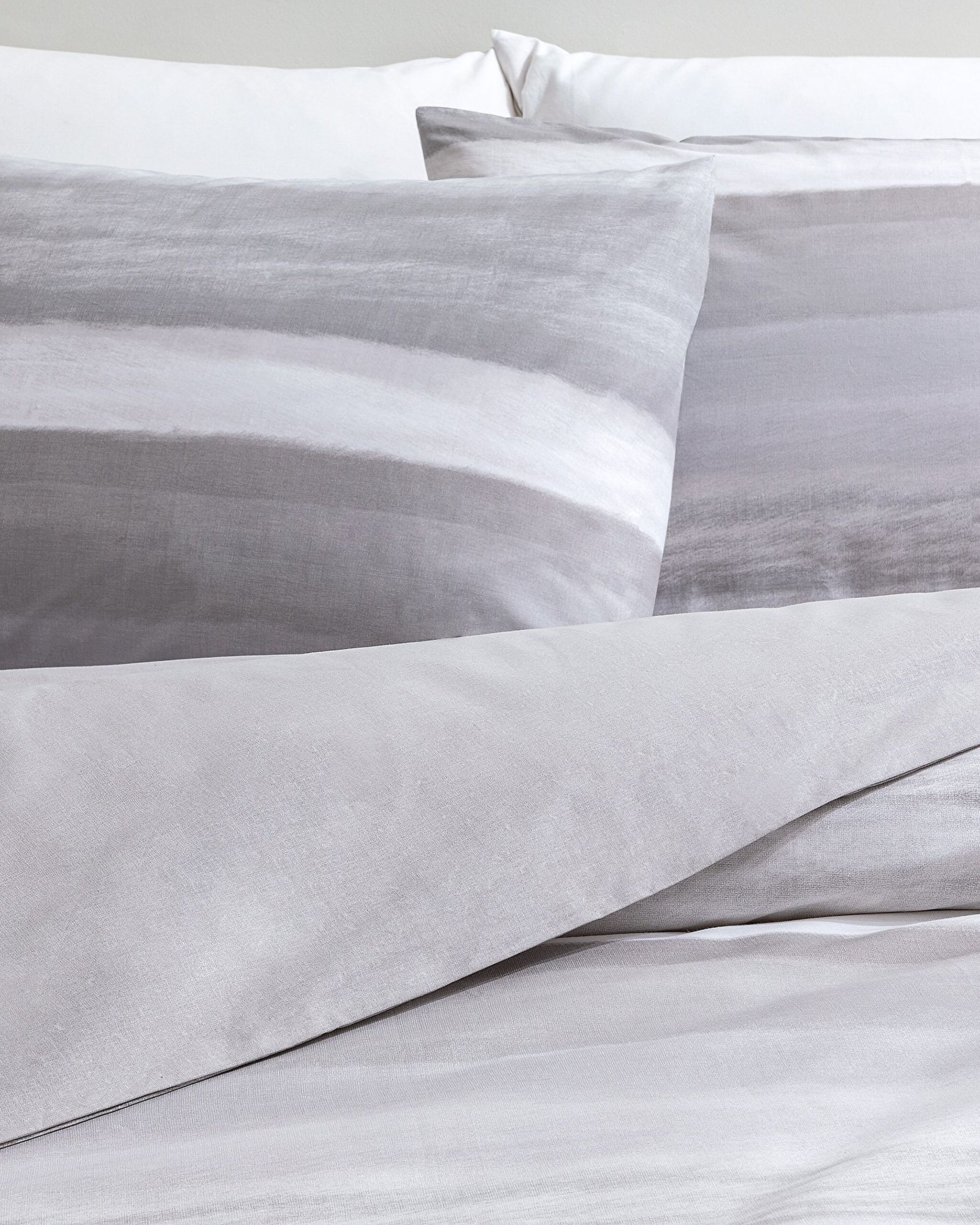 Noun Double Cotton Printed Duvet Cover Set - Gray - 1