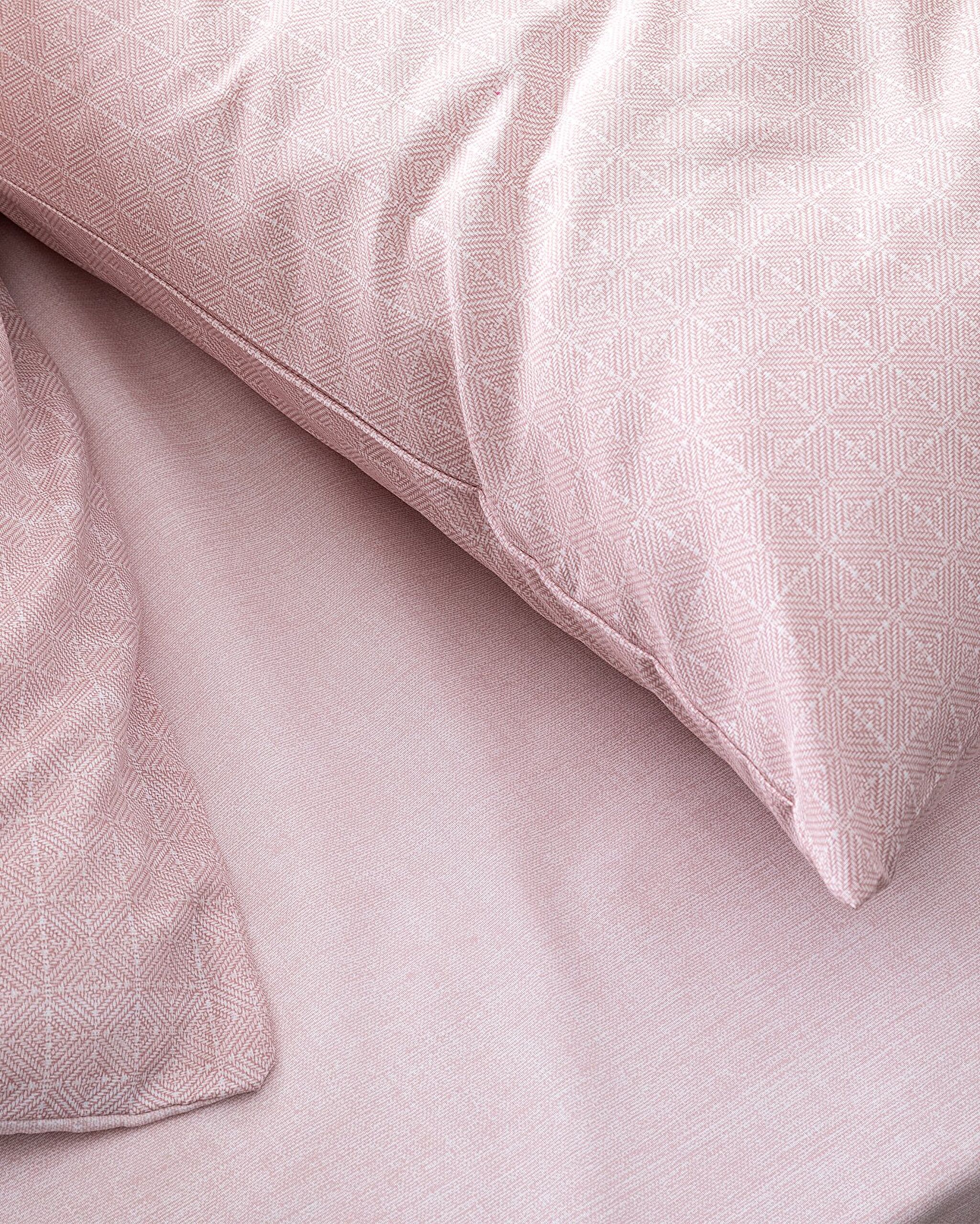 Ensemble de housse de couette imprimé Ranforce 100 % coton taille familiale Odette - Poudre - 3