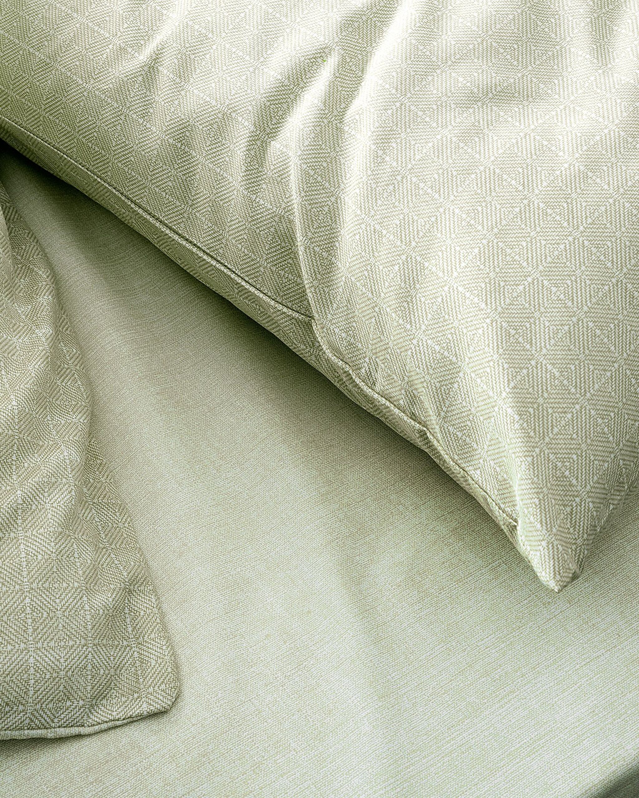 Ensemble de housse de couette imprimé Ranforce 100 % coton taille familiale Odette - Kaki - 3