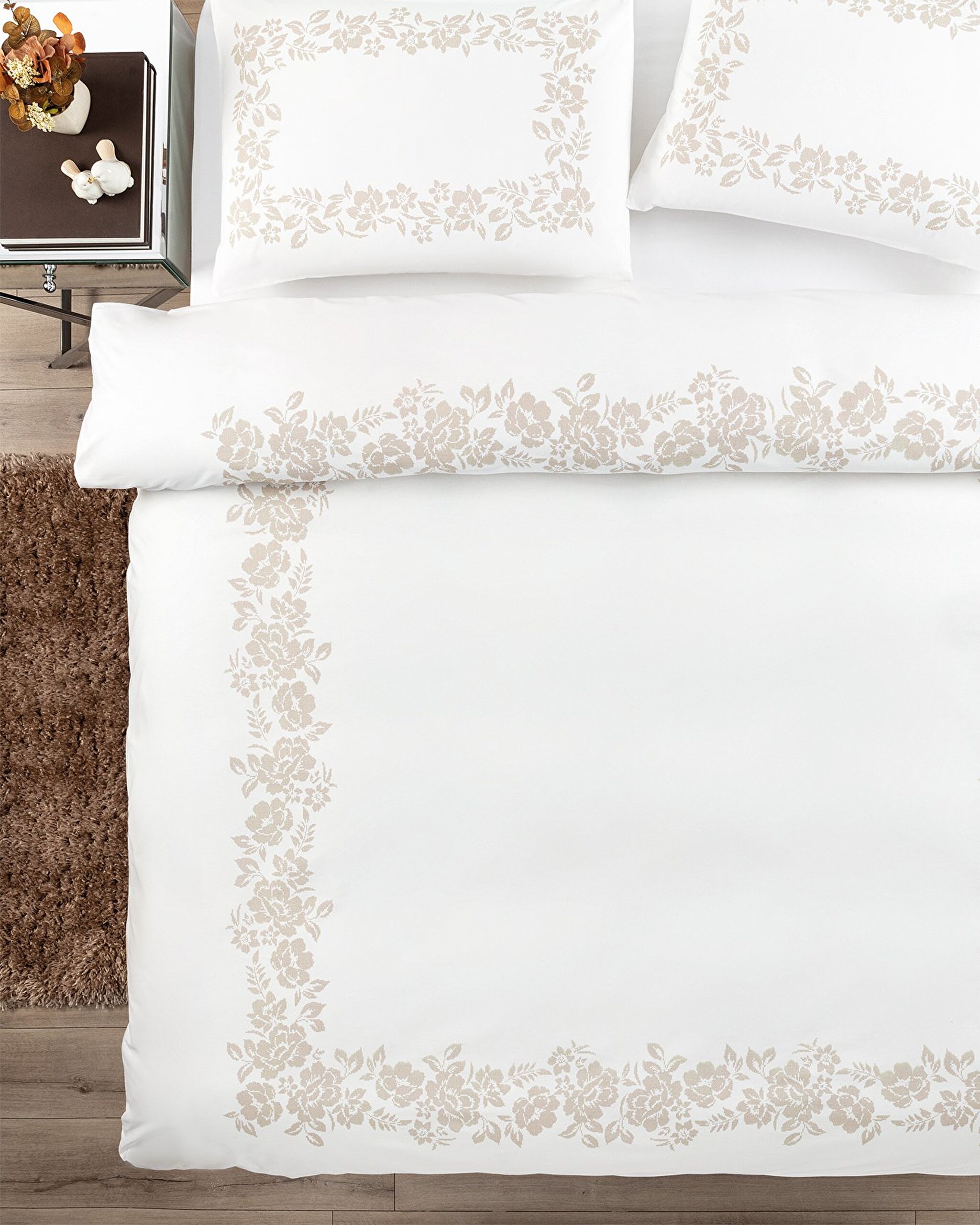 Gene King-Size-Bettbezug-Set – Beige - 0